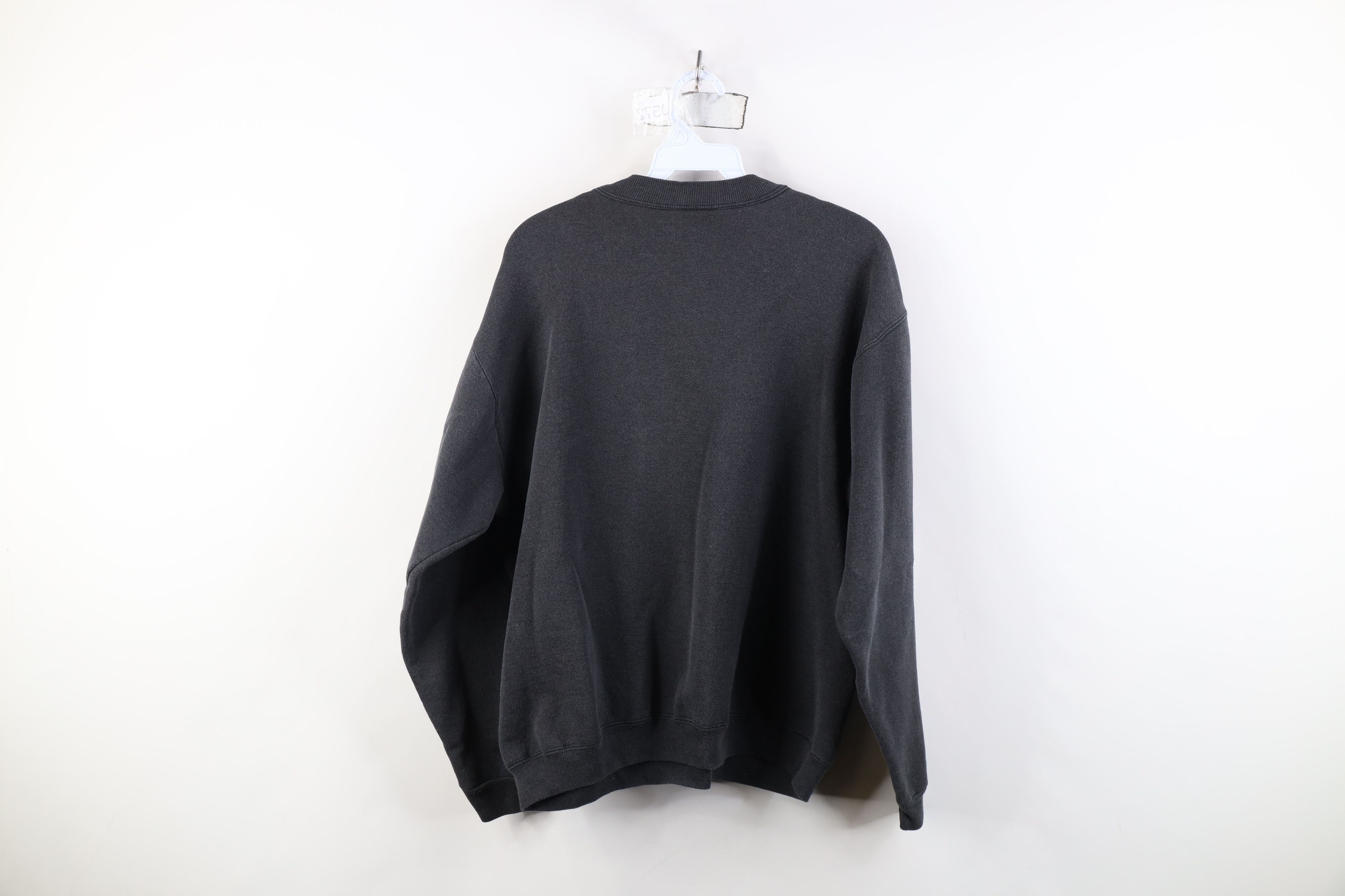 Vintage Vintage 90s Streetwear Faded Blank Crewneck Sweatshirt Black Size L / US 10 / IT 46 - 11 Thumbnail
