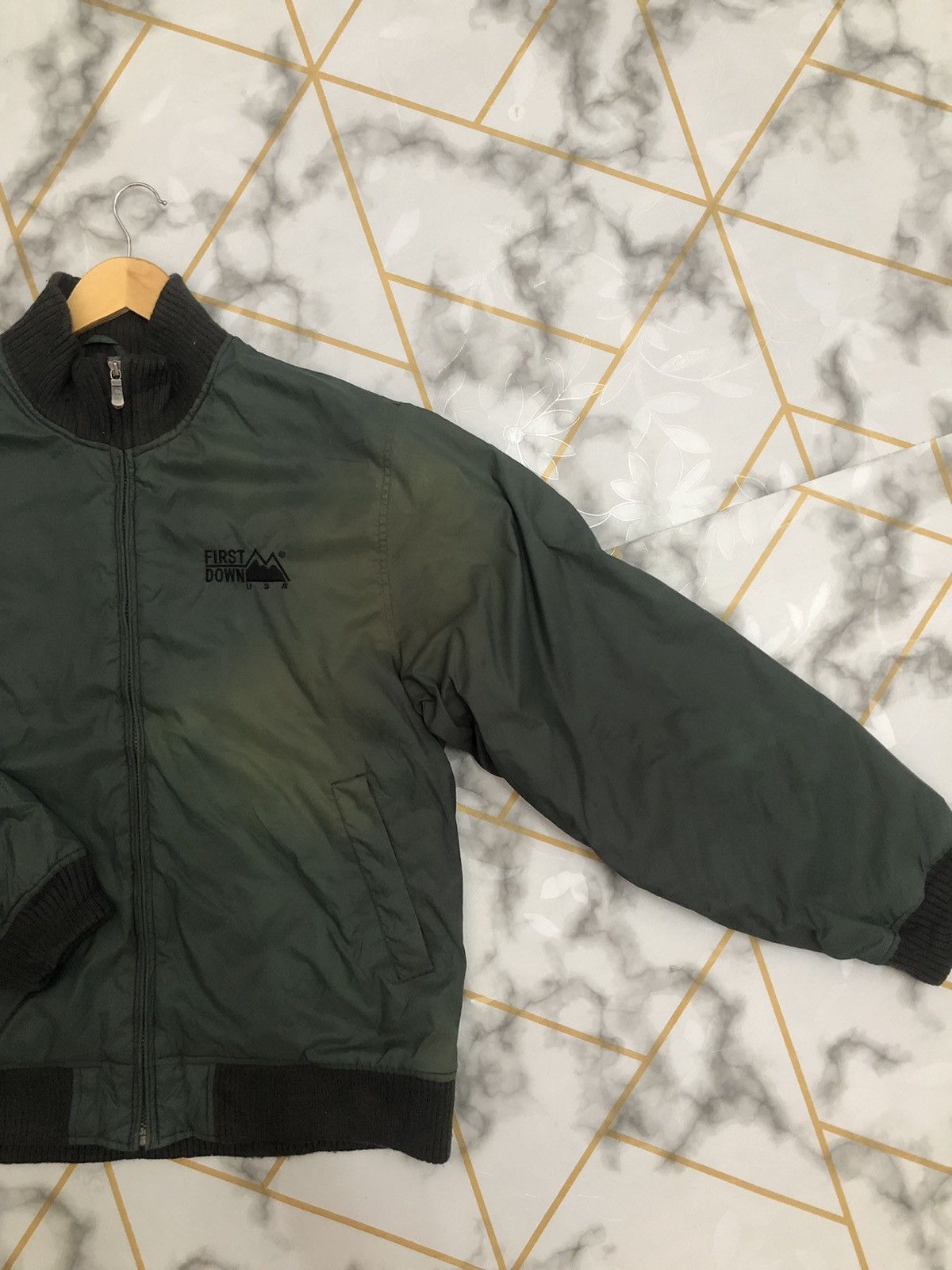 Japanese Brand × Vintage Vintage Sun Faded First Down Bombers Jacket Size US L / EU 52-54 / 3 - 3 Thumbnail