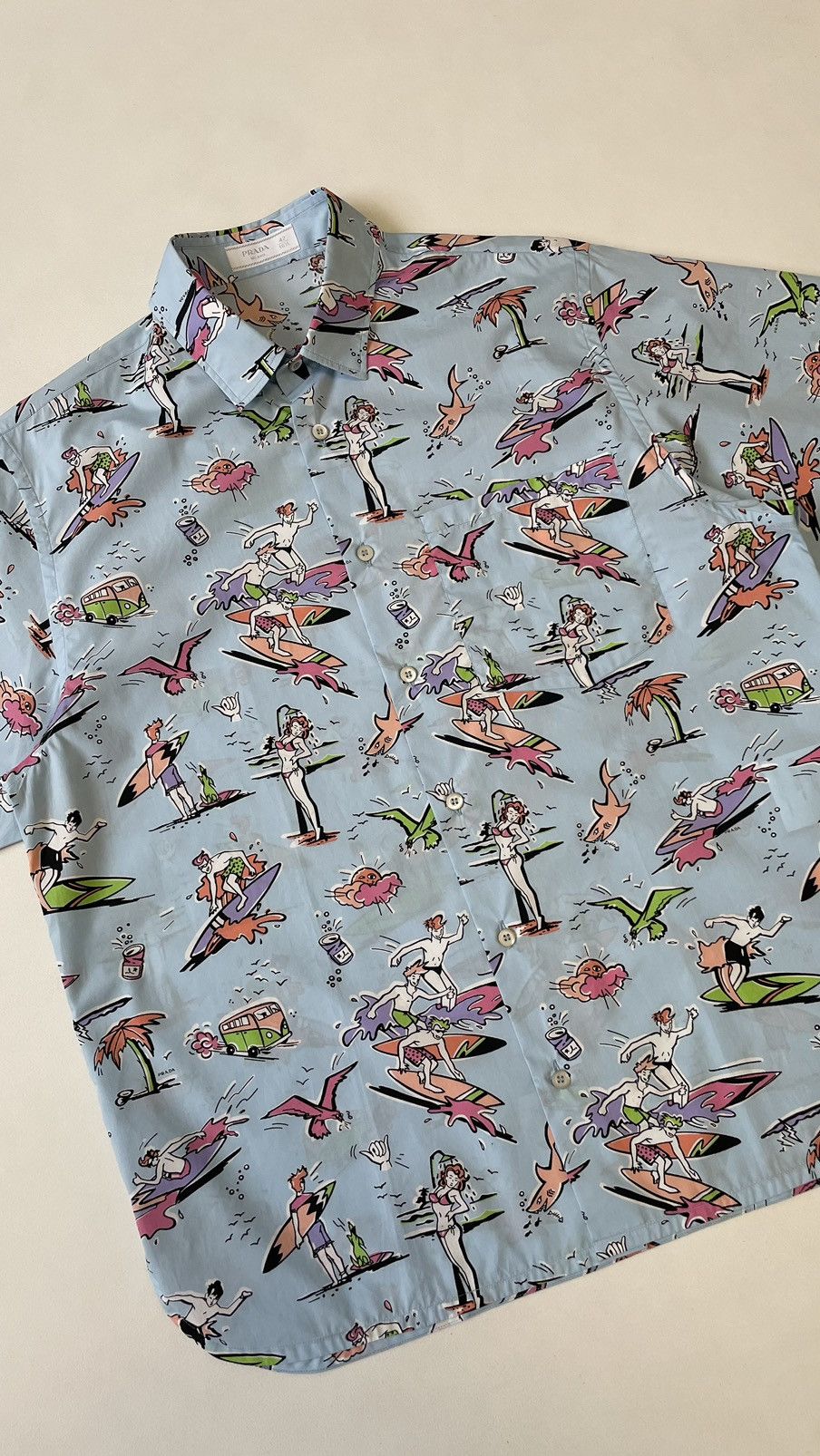 Prada S/S 12 ‘Surf’ Print Short Sleeve Shirt Size US L / EU 52-54 / 3 - 8 Thumbnail