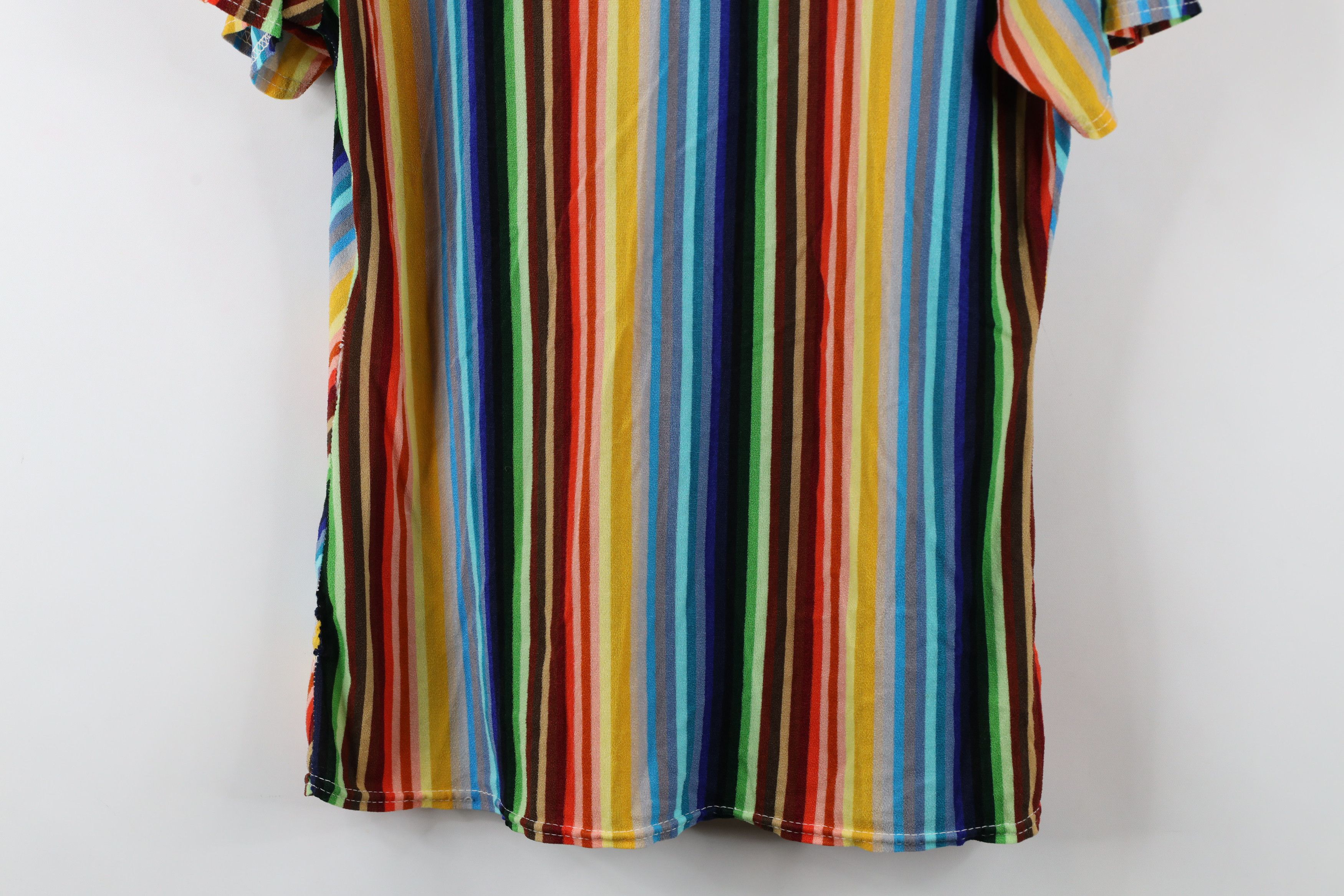 Vintage Vintage 70s Streetwear Rainbow Striped Terry Cloth Polo Size L / US 10 / IT 46 - 17 Thumbnail
