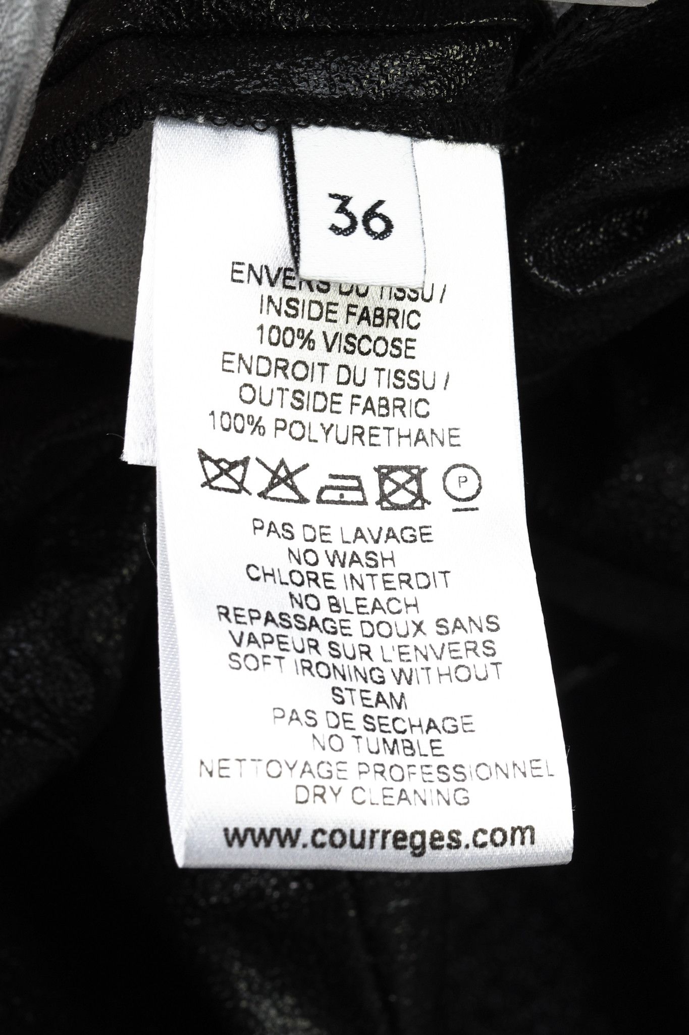Courreges Courreges Black Shiny Crinkle Cuff Pants Size 25" / US 0 / IT 36 - 10 Thumbnail