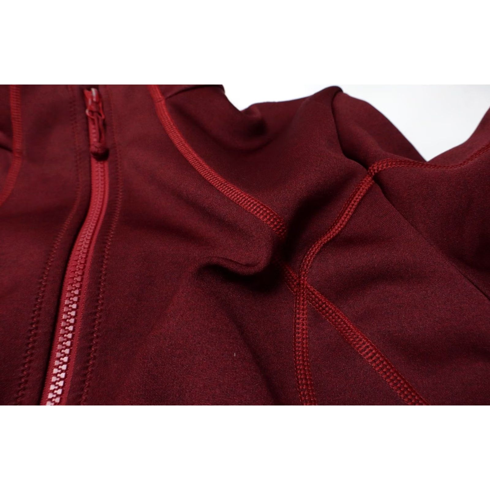 Vintage ENGELBERT STRAUSS Poly Stretch Regular Jacket Women's MEDIUM Softshell Fleece Burgundy Zip Mock Neck All Seasons Womens Regular Jacket Size M / US 6-8 / IT 42-44 - 6 Thumbnail