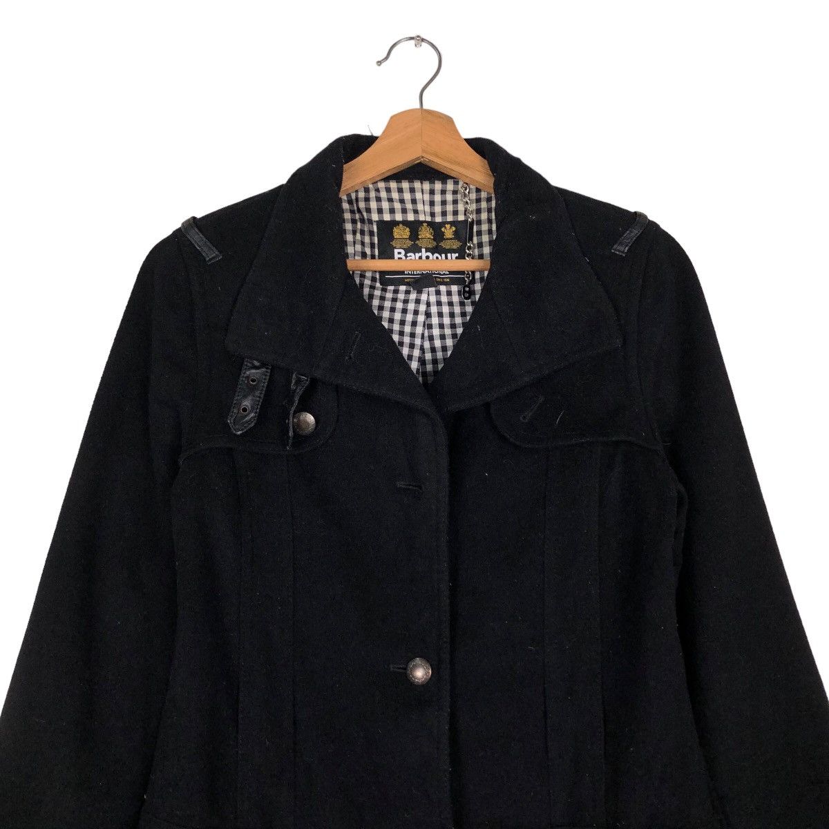 Barbour 🔥Vintage Long Wool Jacket Barbour International Biker Size US S / EU 44-46 / 1 - 3 Thumbnail