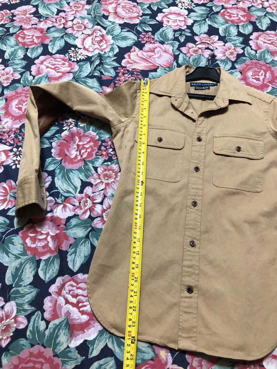 Polo Ralph Lauren Ralph Lauren Leather-Trim Twill Shirt Tan Brown Safari Size M / US 6-8 / IT 42-44 - 8 Thumbnail