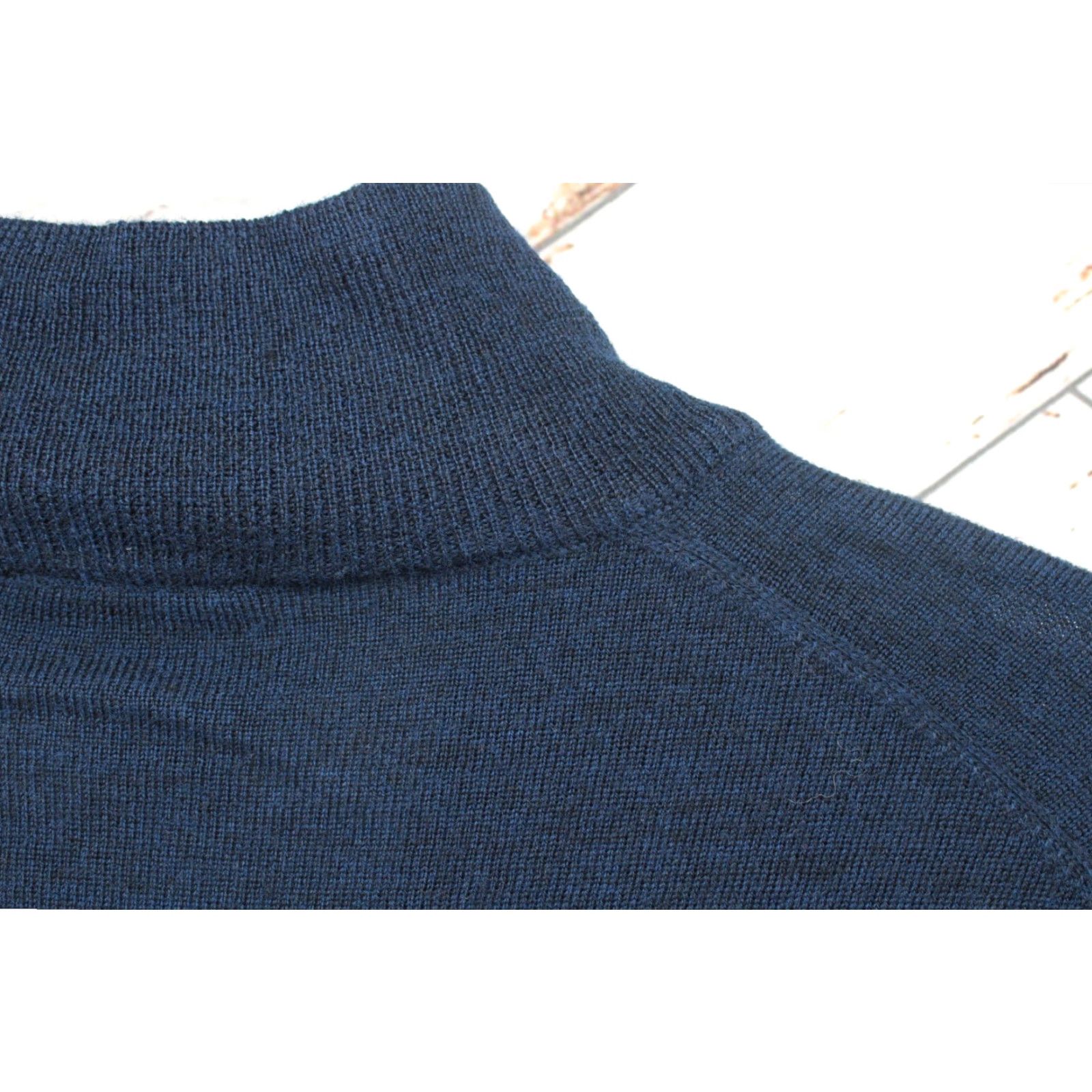Jos. A. Bank Jos A Bank Sweater Mens Medium Navy Blue 1/4 Zip Wool Mock Neck Pullover Warm Size US M / EU 48-50 / 2 - 3 Thumbnail