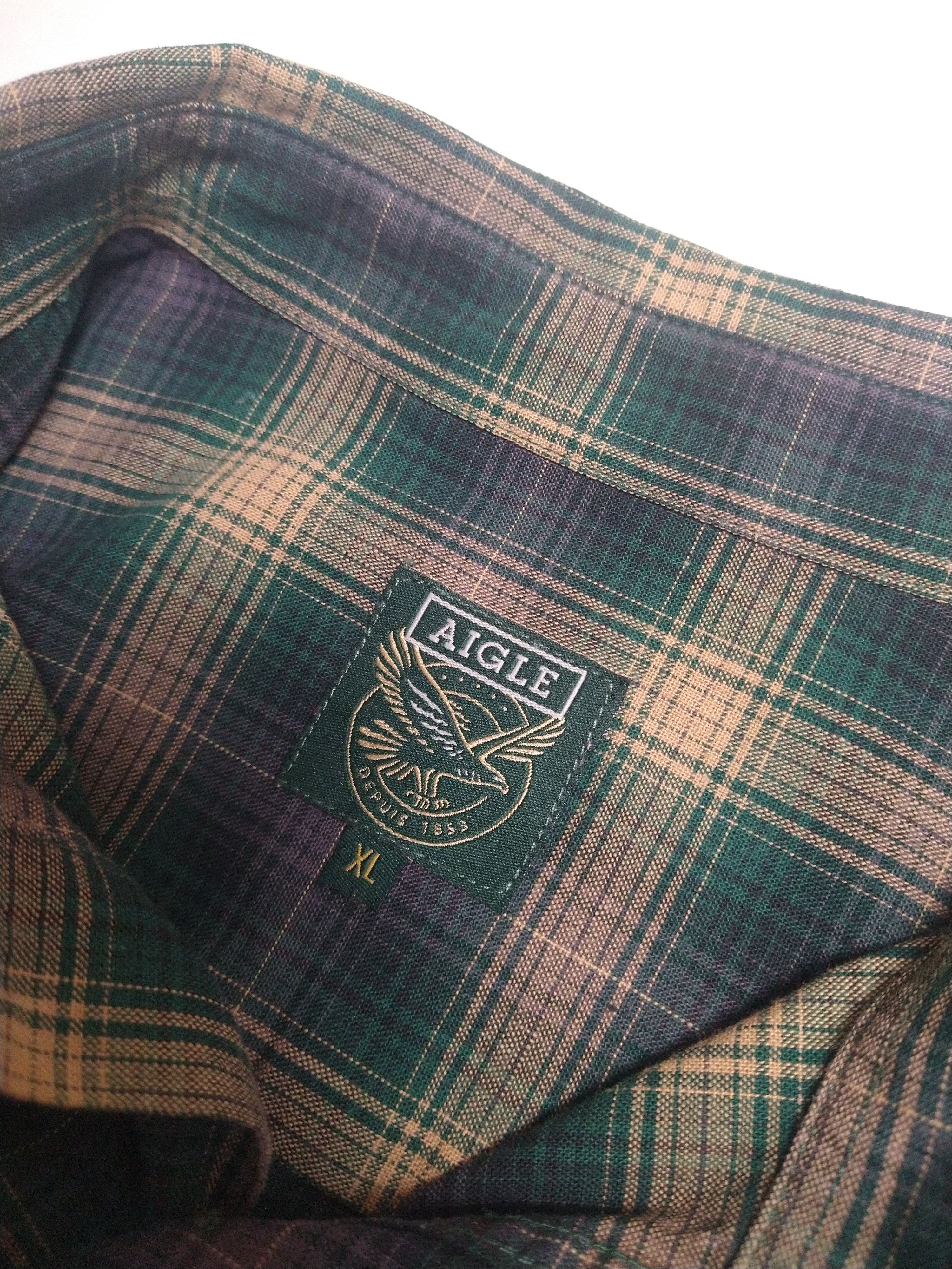 Aigle Aigle Button Shirt Top Plaid Check Flannel Outdoors France Size US XL / EU 56 / 4 - 5 Thumbnail