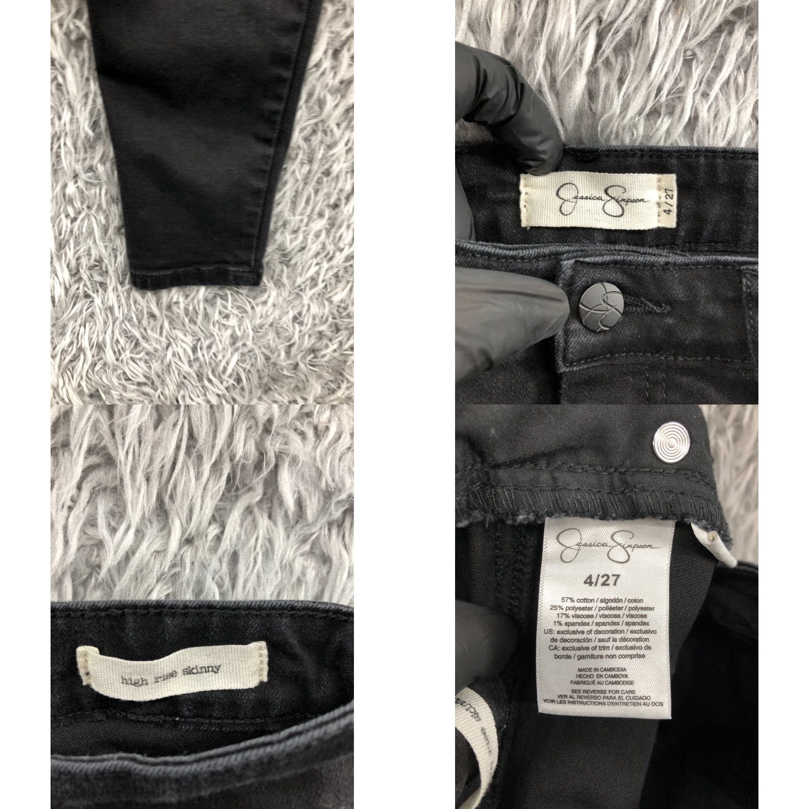 Jessica Simpson Jessica Simpson Jeans Women's High Rise Skinny Dark Wash Black Size 4 Size 27" / US 4 / IT 40 - 8 Thumbnail