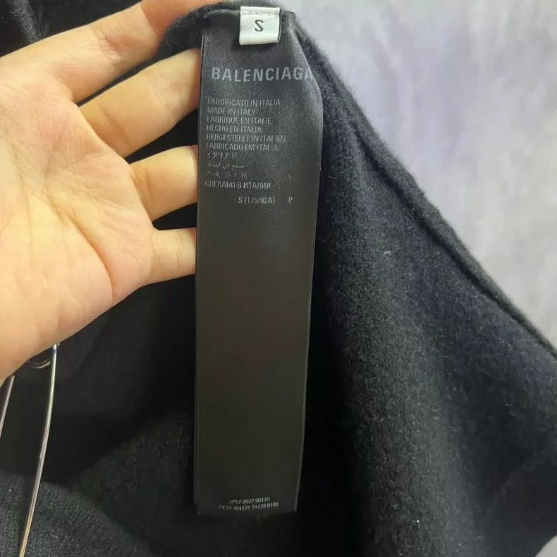 Balenciaga Balenciaga Black solid pin embellished V-neck slouchy long Size S / US 4 / IT 40 - 4 Thumbnail