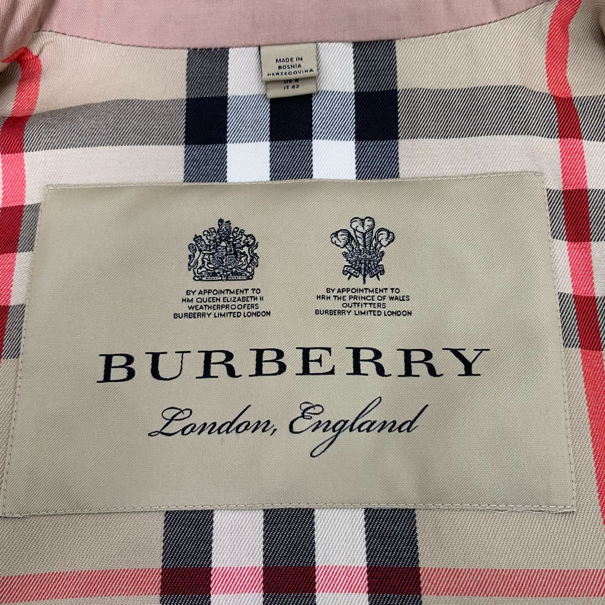 Burberry Burberry Brown Cotton Double-Breasted Trench Coat with Belt Size M / US 6-8 / IT 42-44 - 2 Thumbnail