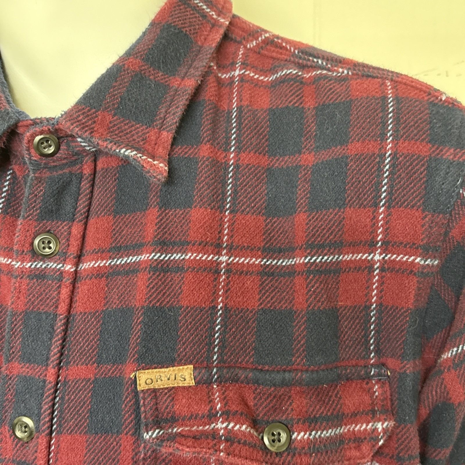 Orvis Orvis Shirt Jacket Mens 2XL Red Blue Plaid Flannel Heavy Sha Size US XXL / EU 58 / 5 - 2 Thumbnail