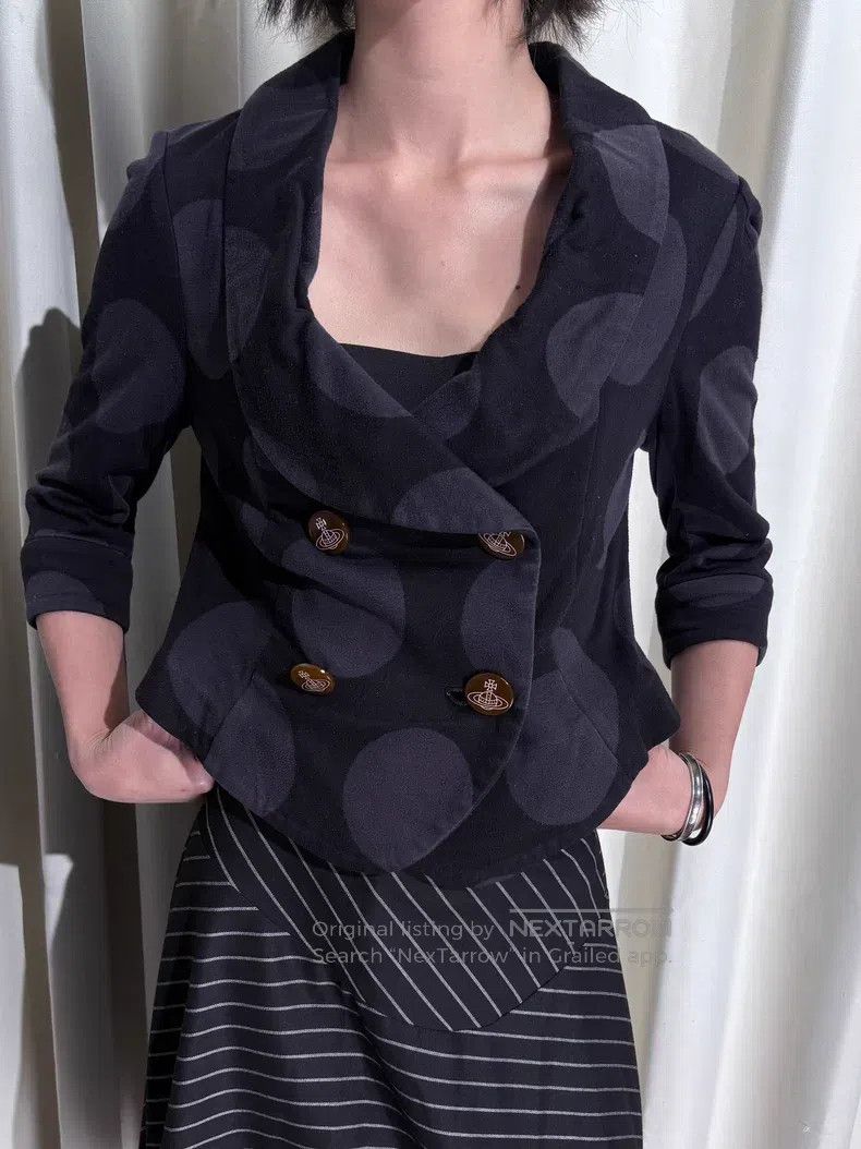 Vivienne Westwood Vivienne Westwood Vintage polka dot bow collar jacket Size L / US 10 / IT 46 - 7 Thumbnail