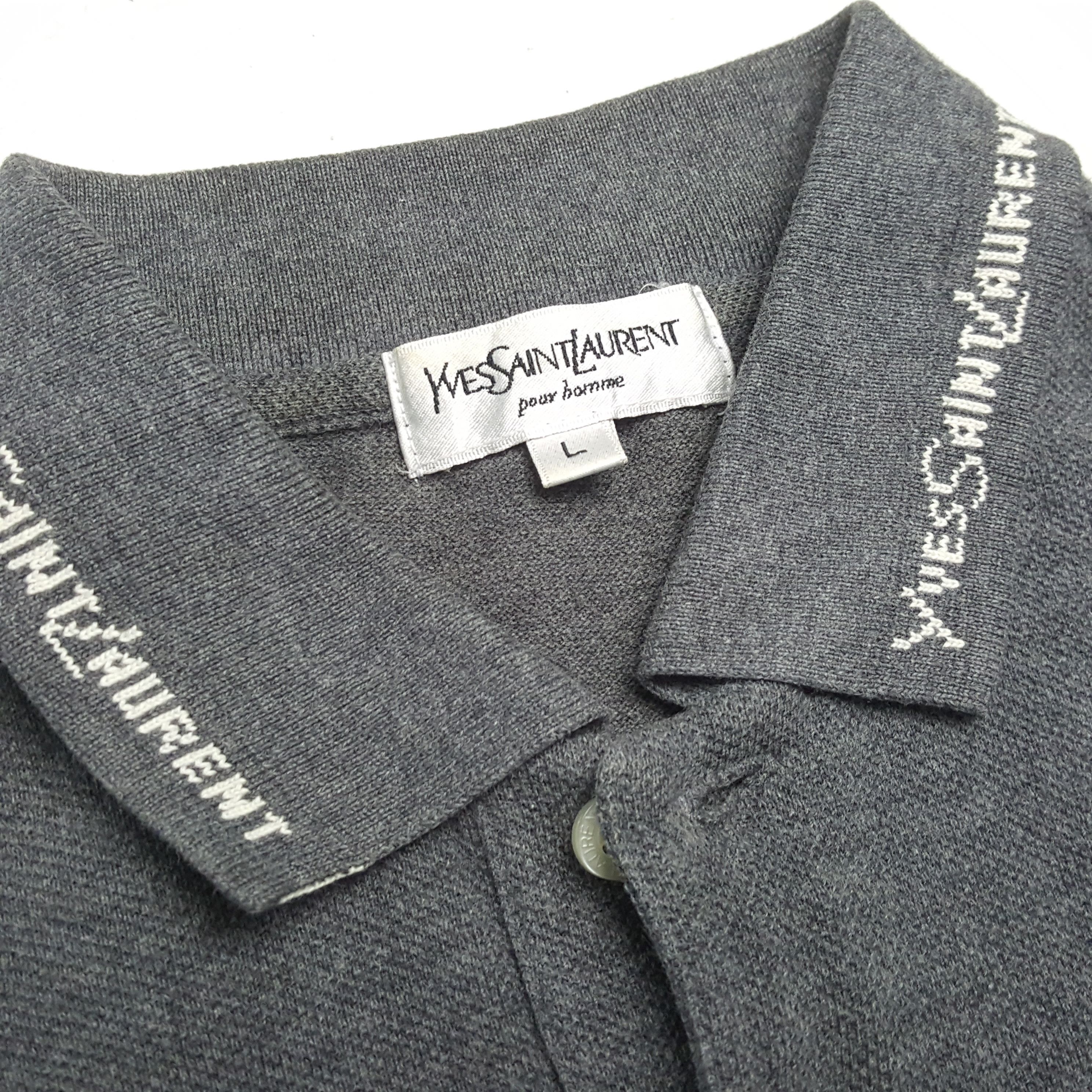 Vintage × Yves Saint Laurent YVES SAINT LAURENT Long Sleeve Polos YSL Logo Design Size US L / EU 52-54 / 3 - 9 Thumbnail