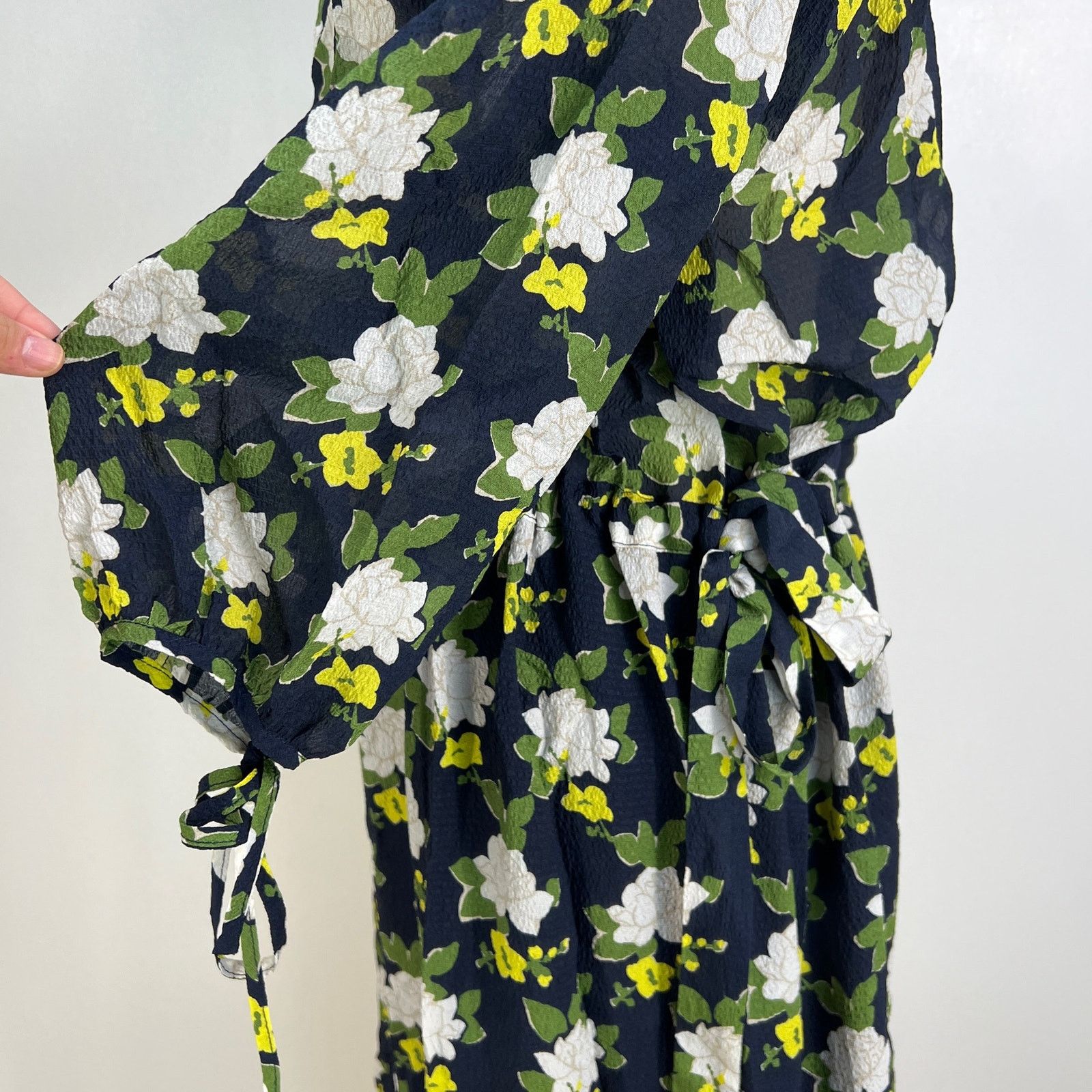 Anthropologie Anthropologie Whit Sadie Maxi Silk Floral Dress Navy Blue Size XS / US 0-2 / IT 36-38 - 13 Thumbnail