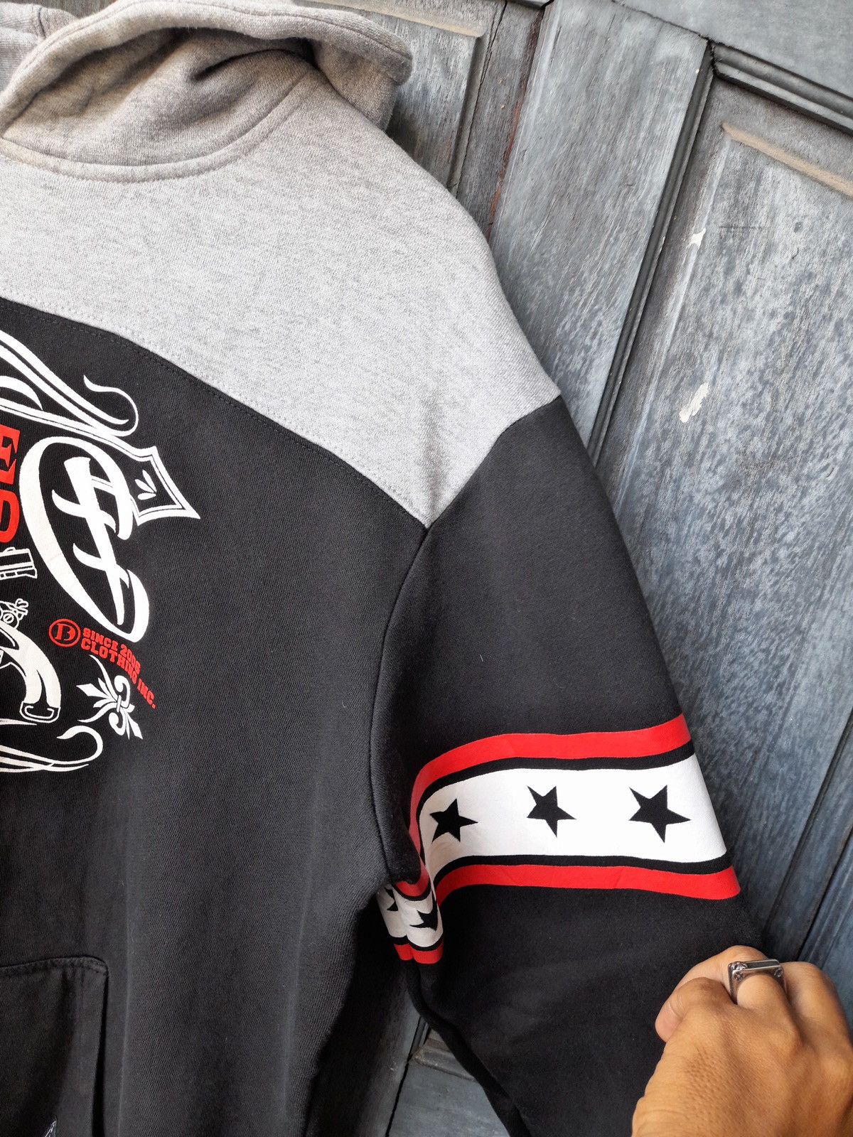 Japanese Brand Vintage Double Diamond 2 Guns Hoodie Black/Grey 00s Y2k Size US XXL / EU 58 / 5 - 5 Thumbnail