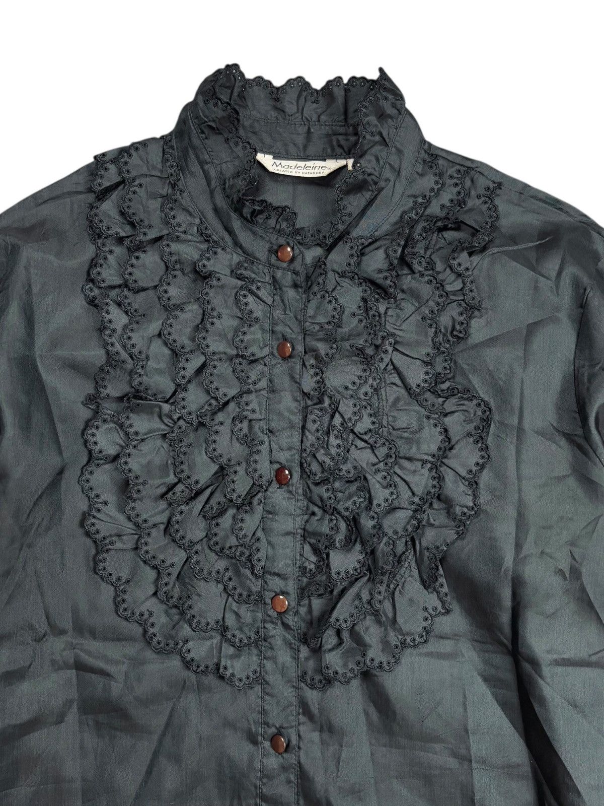 Yasuyuki Ishii 2000s Madeline Katakura - Ruffle Button Shirt Size US M / EU 48-50 / 2 - 3 Thumbnail