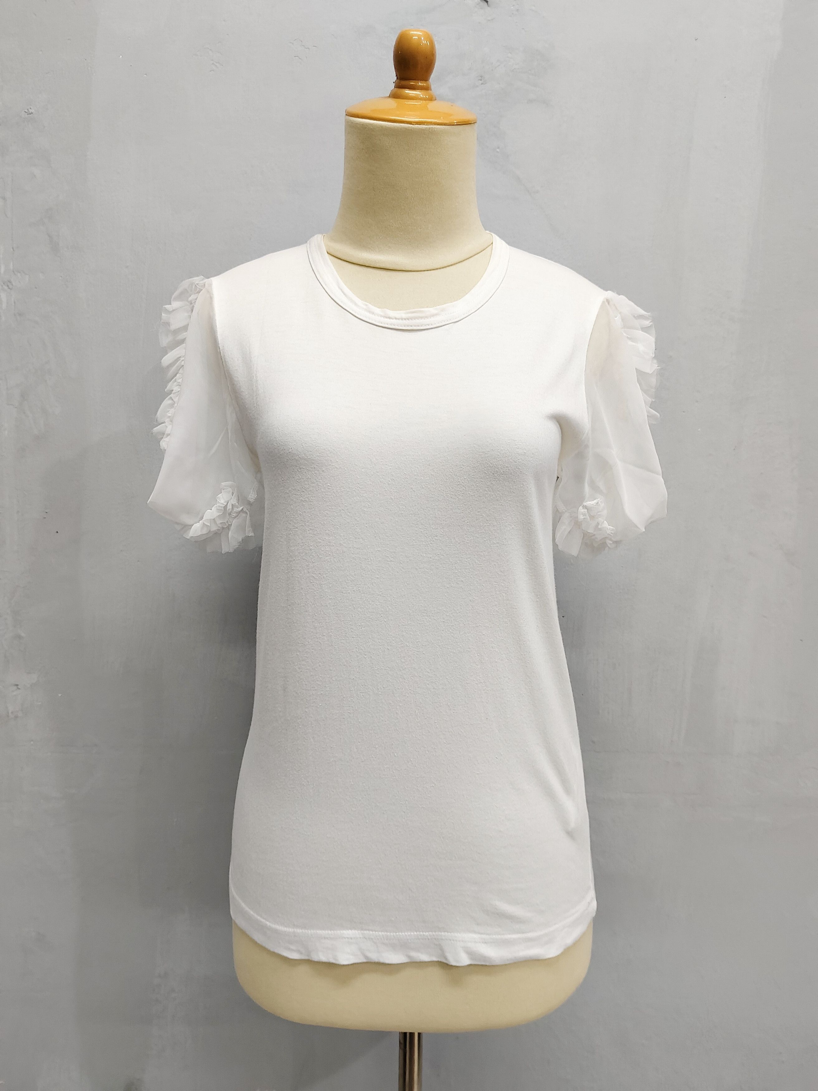 Comme des Garcons AD12 CDG- Balletcore Romantic Gothic Ruffle Sleeve Sheer Top Size S / US 4 / IT 40 - 2 Thumbnail
