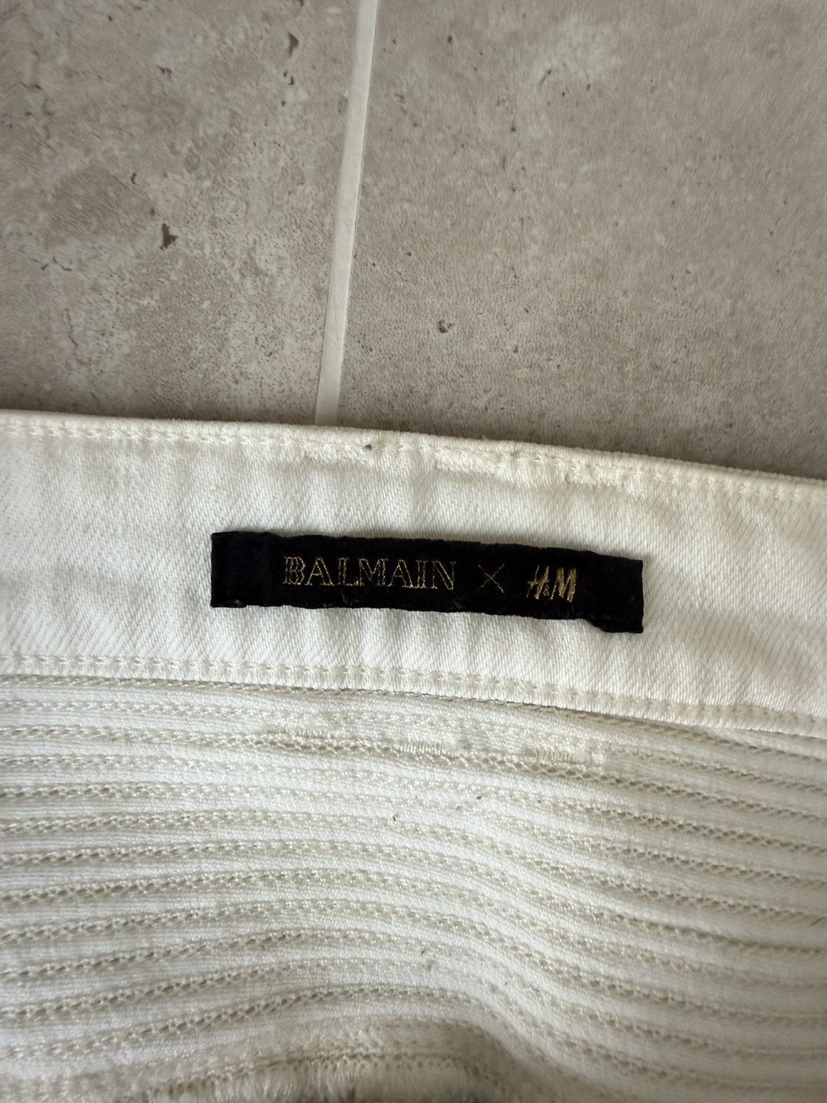 Balmain Balmain x H&M Biker White Coated Jeans Size 24" / US 00 / IT 34 - 10 Thumbnail