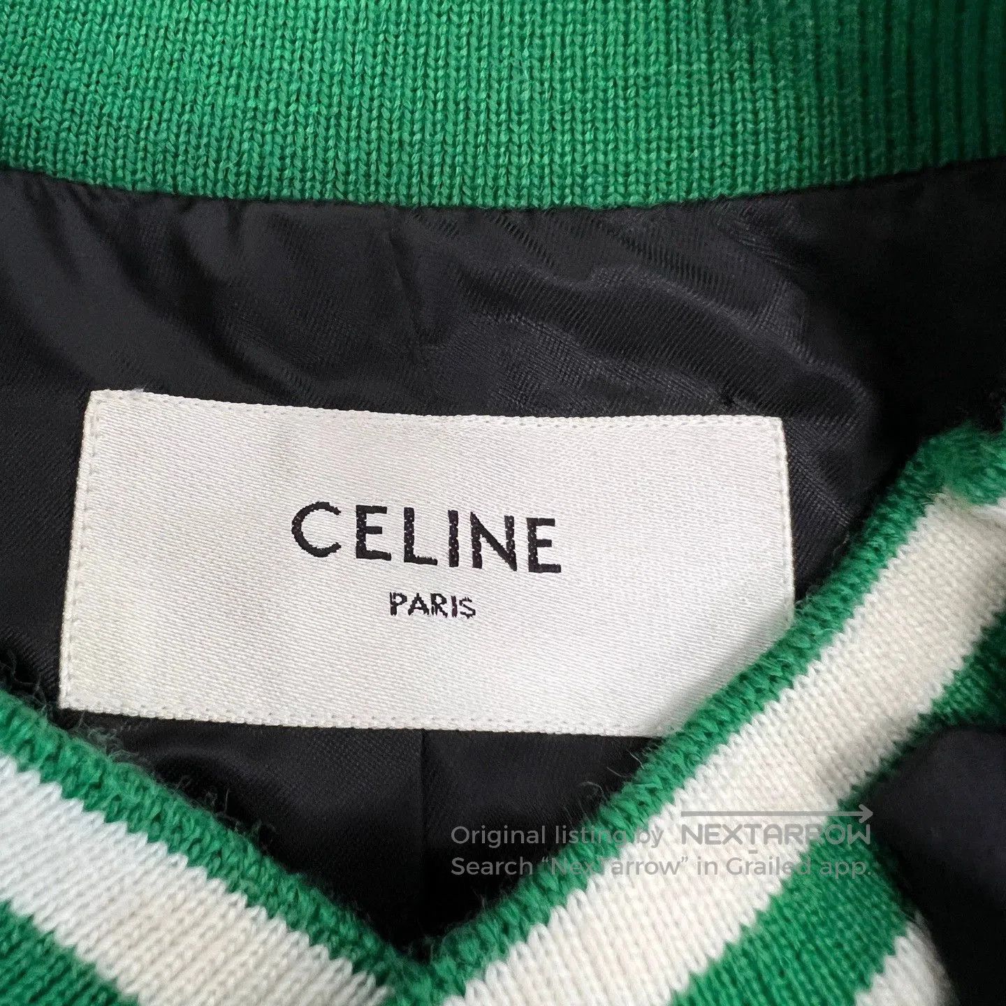 Celine celine letter patch baseball jacket in green. Size US L / EU 52-54 / 3 - 3 Thumbnail