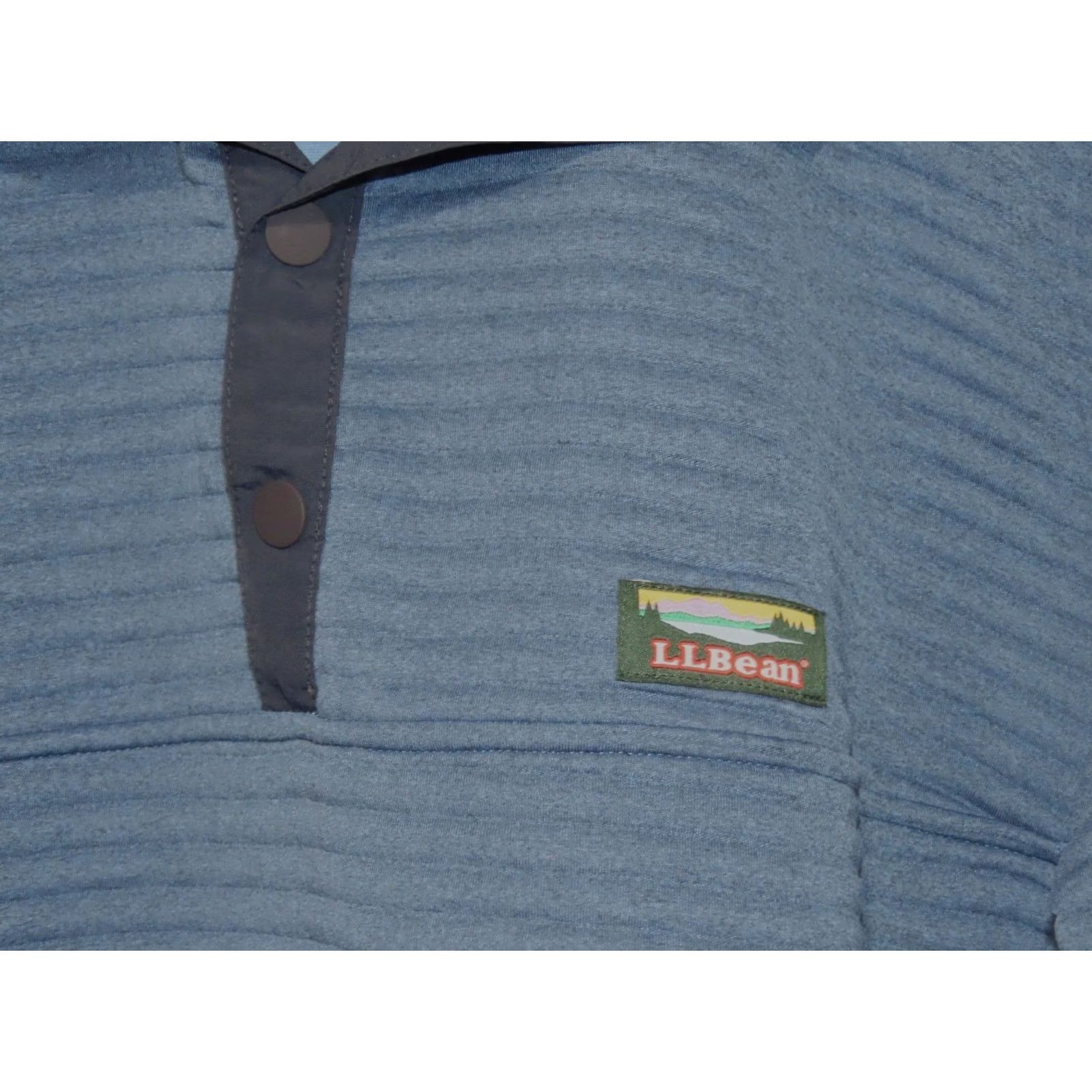 Vintage LL Bean Men's 2XL Snap Pullover Sweatshirt Airlight Knit Blue Size US XXL / EU 58 / 5 - 4 Thumbnail