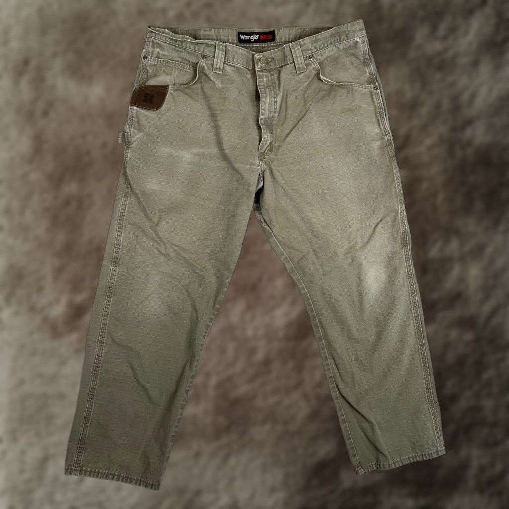 Wrangler Wrangler Riggs Workwear Pants Mens 40x30 Green Carpenter Utility Ripstop Cotton Size US 40 / EU 56 - 1 Thumbnail