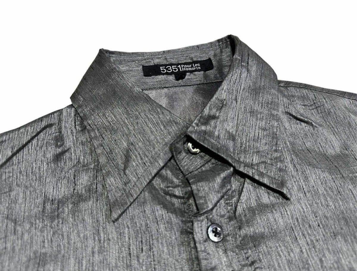 5351 POUR LES HOMMES × Japanese Brand × Tornado Mart 🔥Y2K 5351 Pour Les Hommes Shirt Metallic Silver Steampunk Size US S / EU 44-46 / 1 - 4 Thumbnail