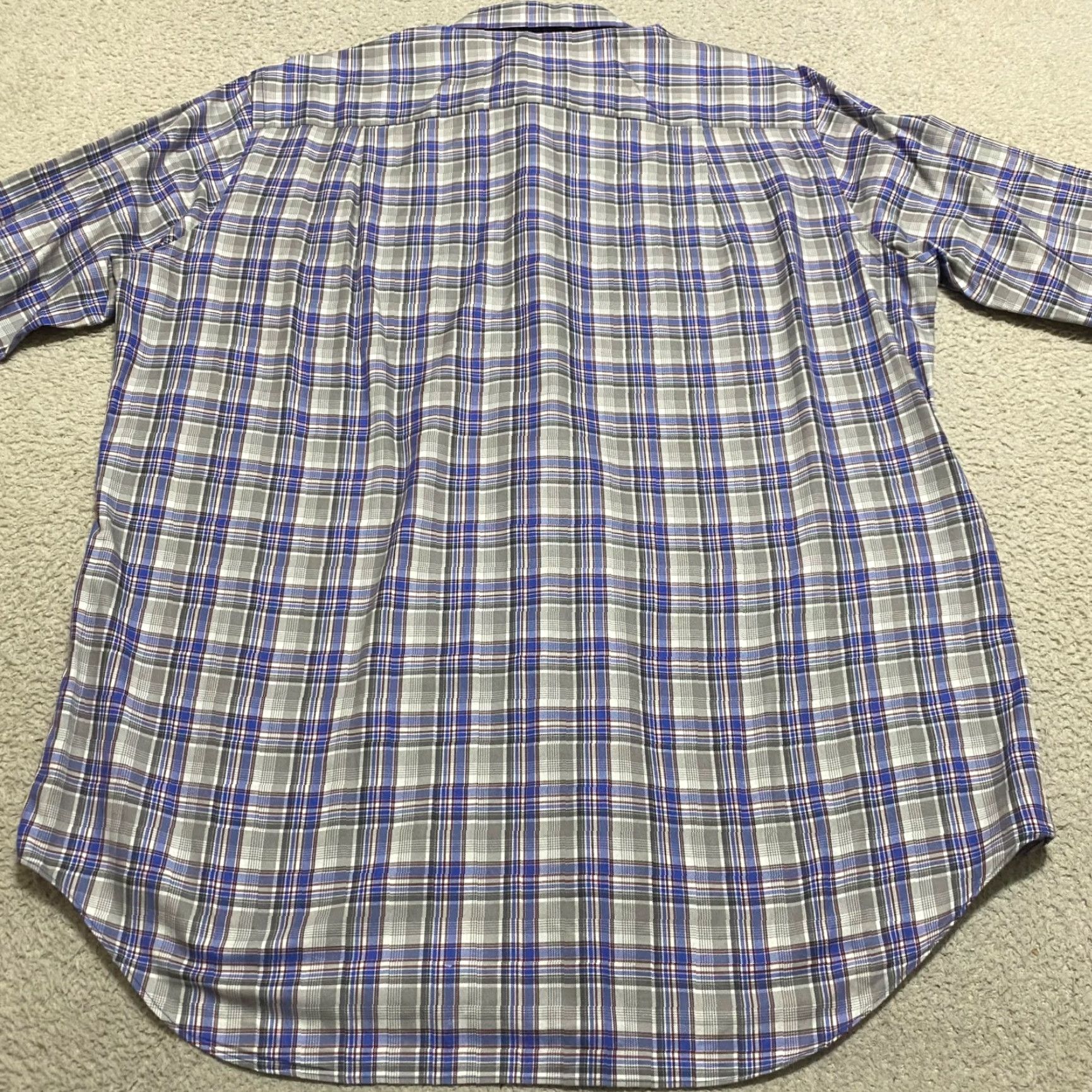 David Donahue David Donahue Mens XL Shirt Multicolor Plaid Long Sleeve Hidden Button-Down Size US XL / EU 56 / 4 - 2 Thumbnail