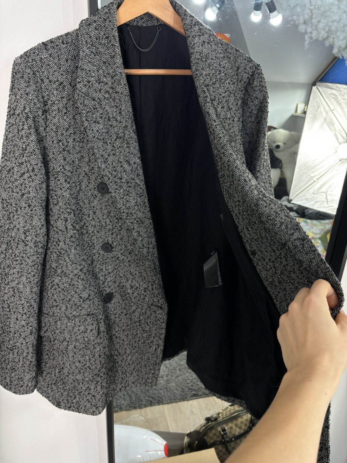 Allsaints × Designer Luxury Wool AllSaints Blazer Jacket Coat Double-Row Elegant Size L / US 10 / IT 46 - 9 Thumbnail