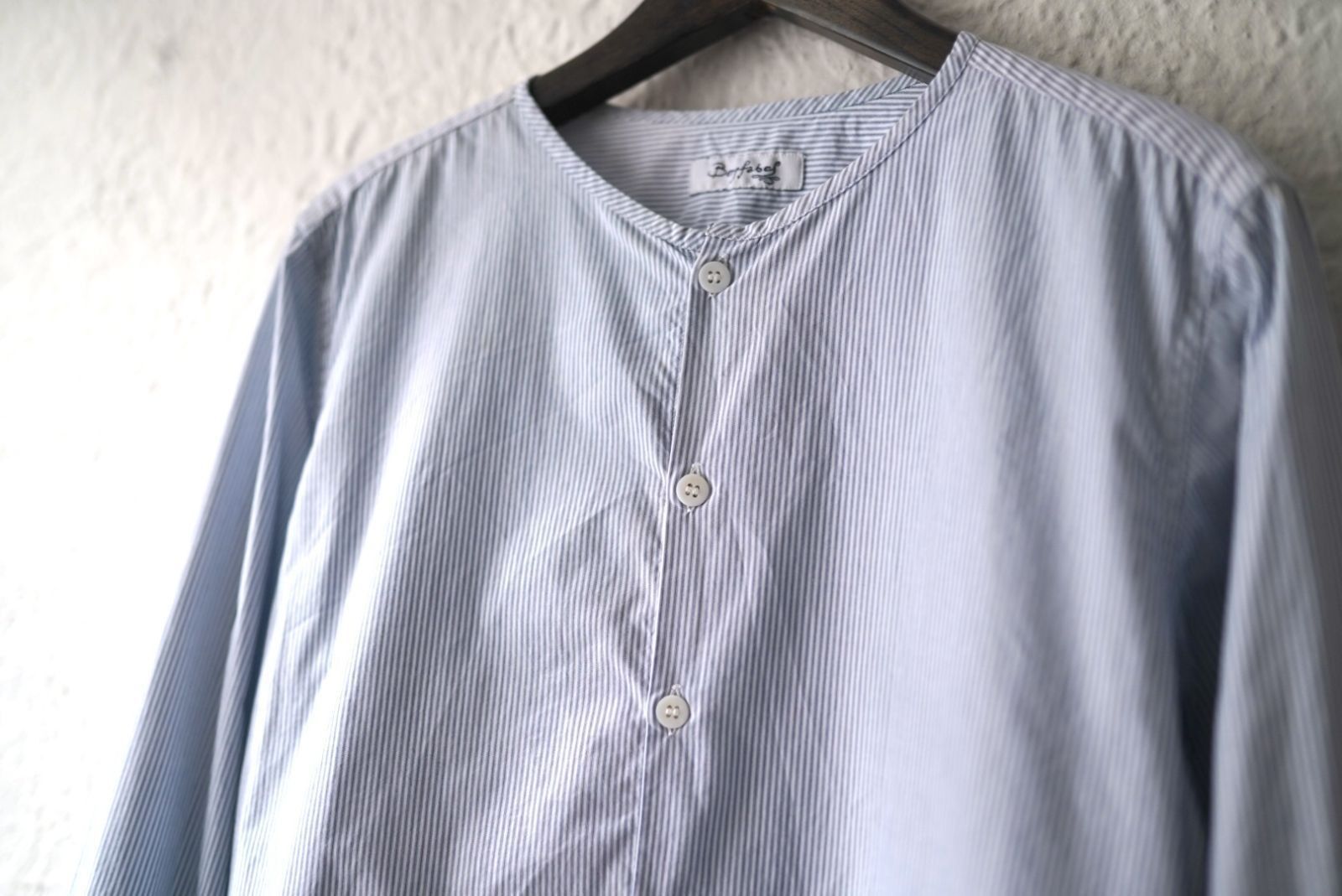 Bergfabel No Collar Striped Shirt Size US M / EU 48-50 / 2 - 3 Thumbnail