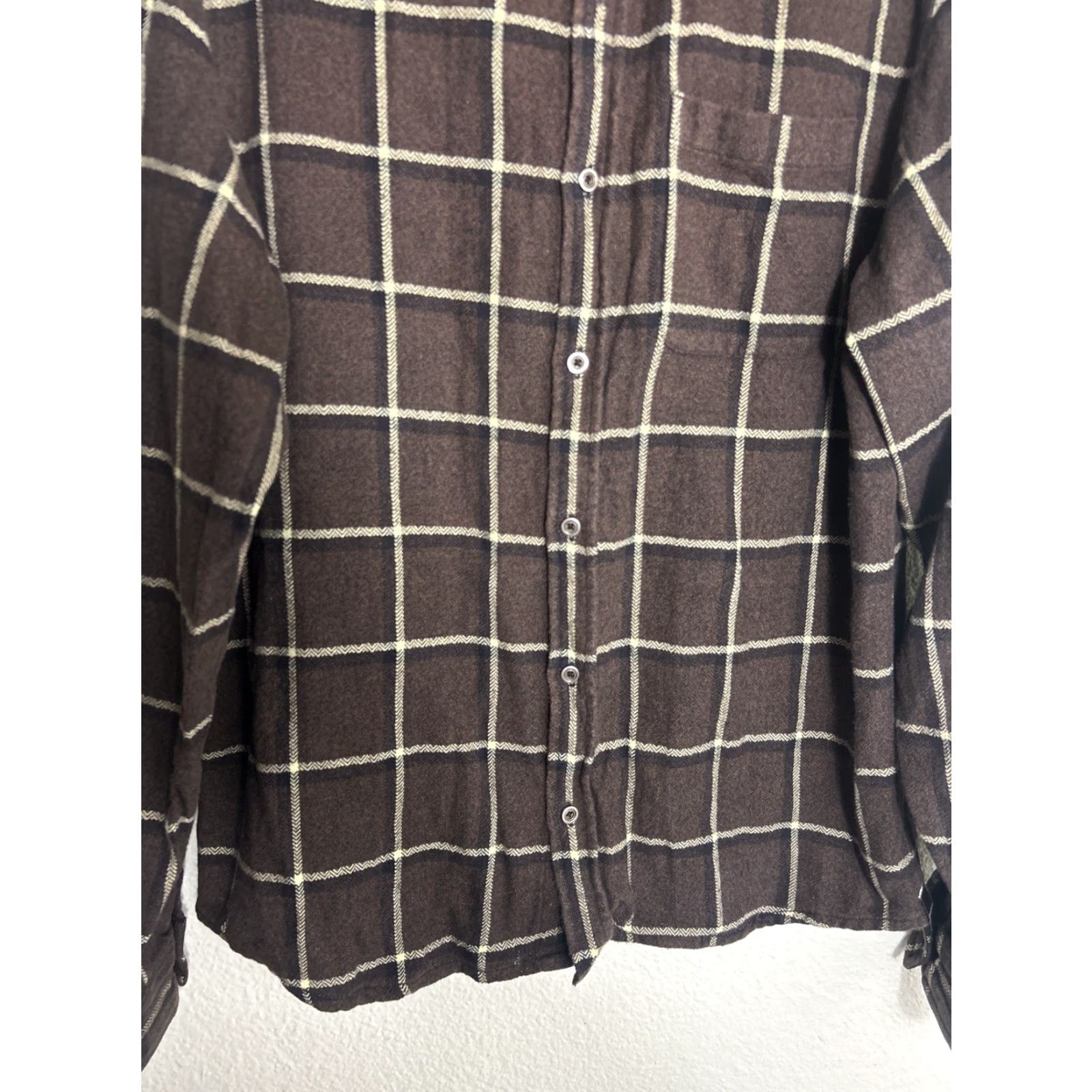 Prana PrAna Shirt Mens Medium Yellow Brown Plaid Heavy Flannel Long Sleeve Cotton Shirt Size US M / EU 48-50 / 2 - 5 Thumbnail