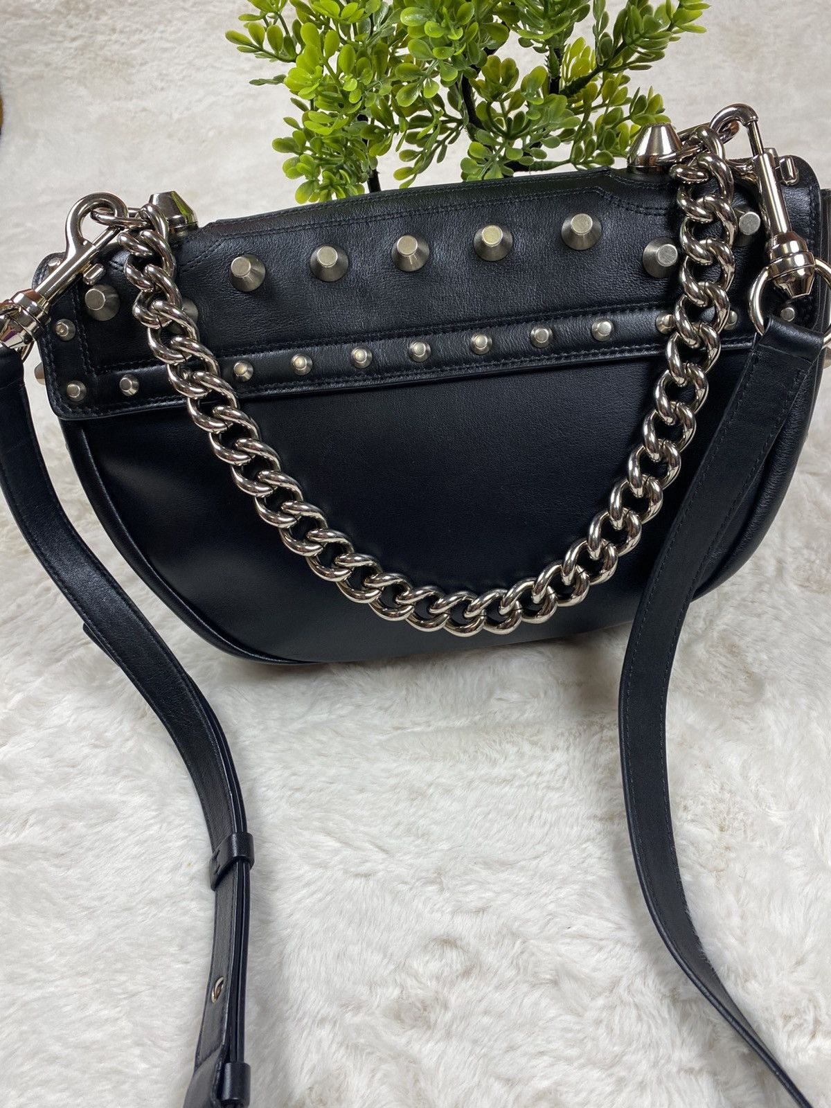Roberto Cavalli Vintage Roberto Cavalli Black Leather Studded Shoulder Size ONE SIZE - 4 Thumbnail