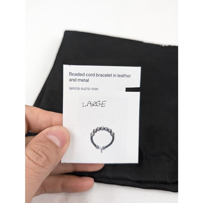 Saint Laurent Paris o1rshd1 Size: L / Beaded Cord Bracelet in Leather & Metal Size ONE SIZE - 10 Thumbnail