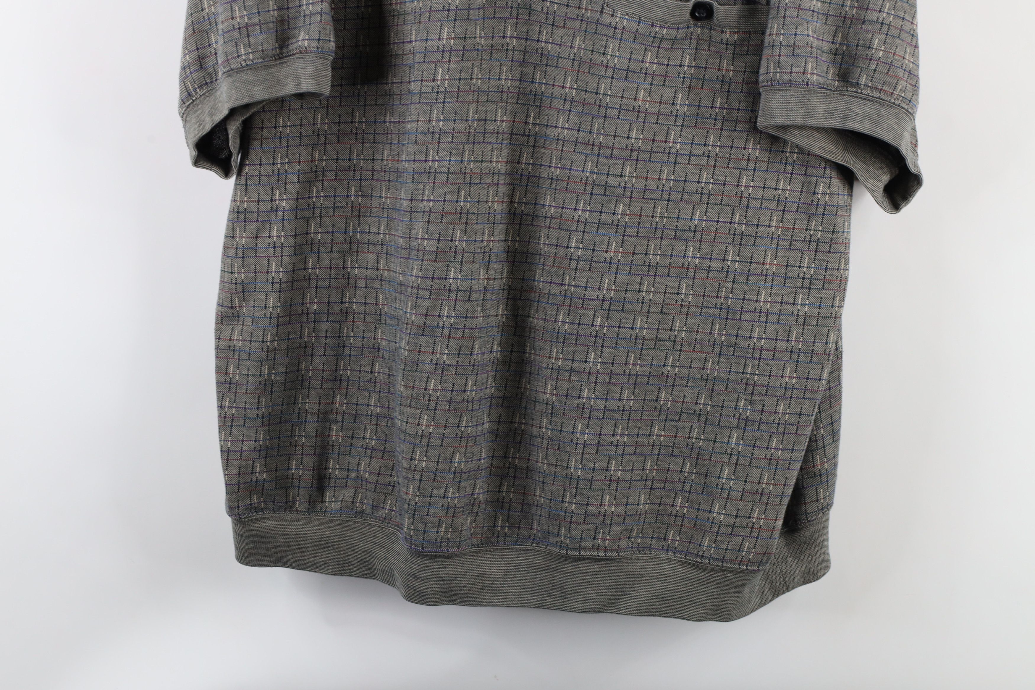 Vintage Vintage Streetwear Geometric Knit Pullover Polo Shirt Size US XL / EU 56 / 4 - 3 Thumbnail
