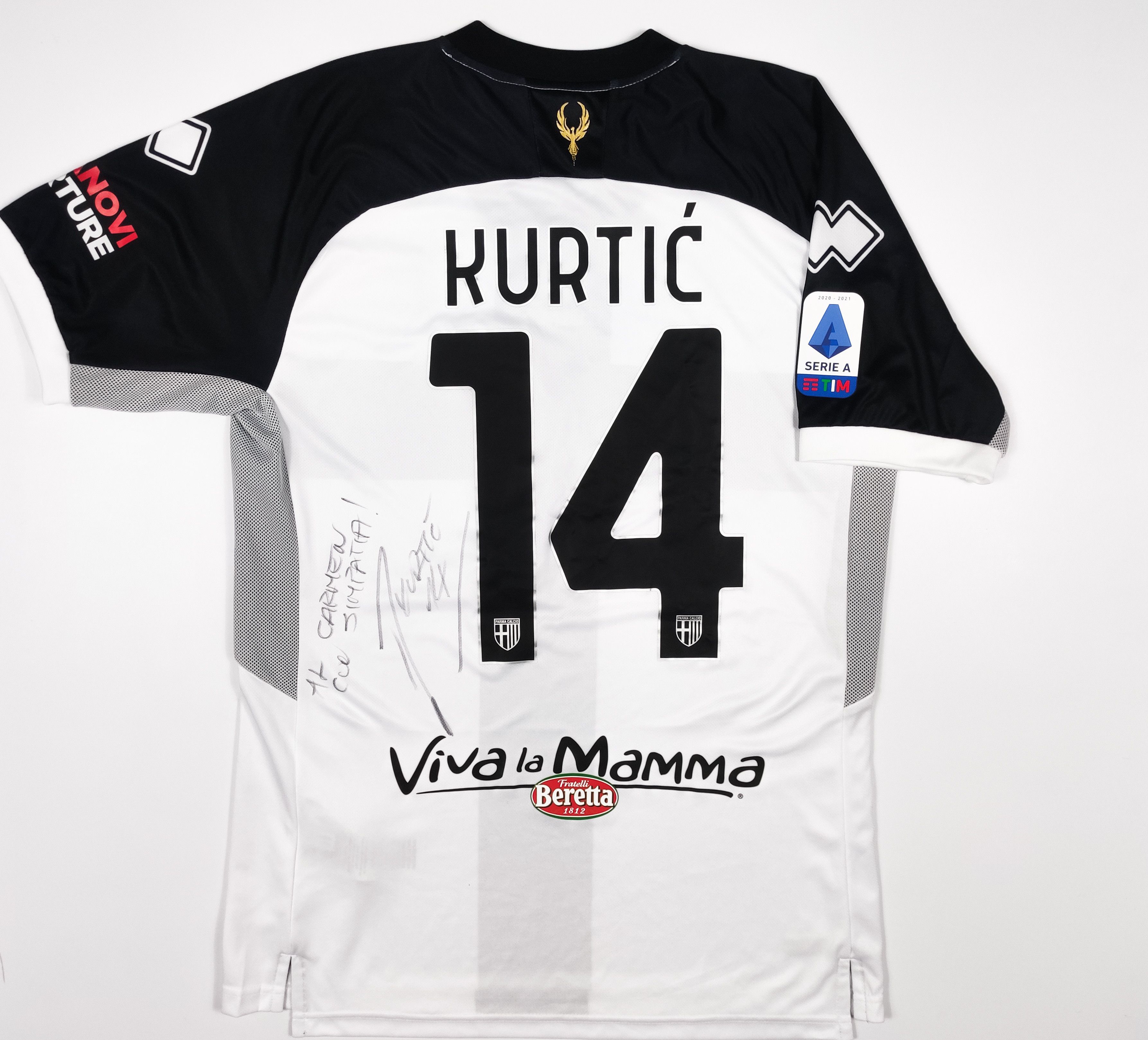 Errea Signed Matchworn Kurtić #14 Parma 2019 2020 Errea Home Shirt Size US XL / EU 56 / 4 - 1 Thumbnail