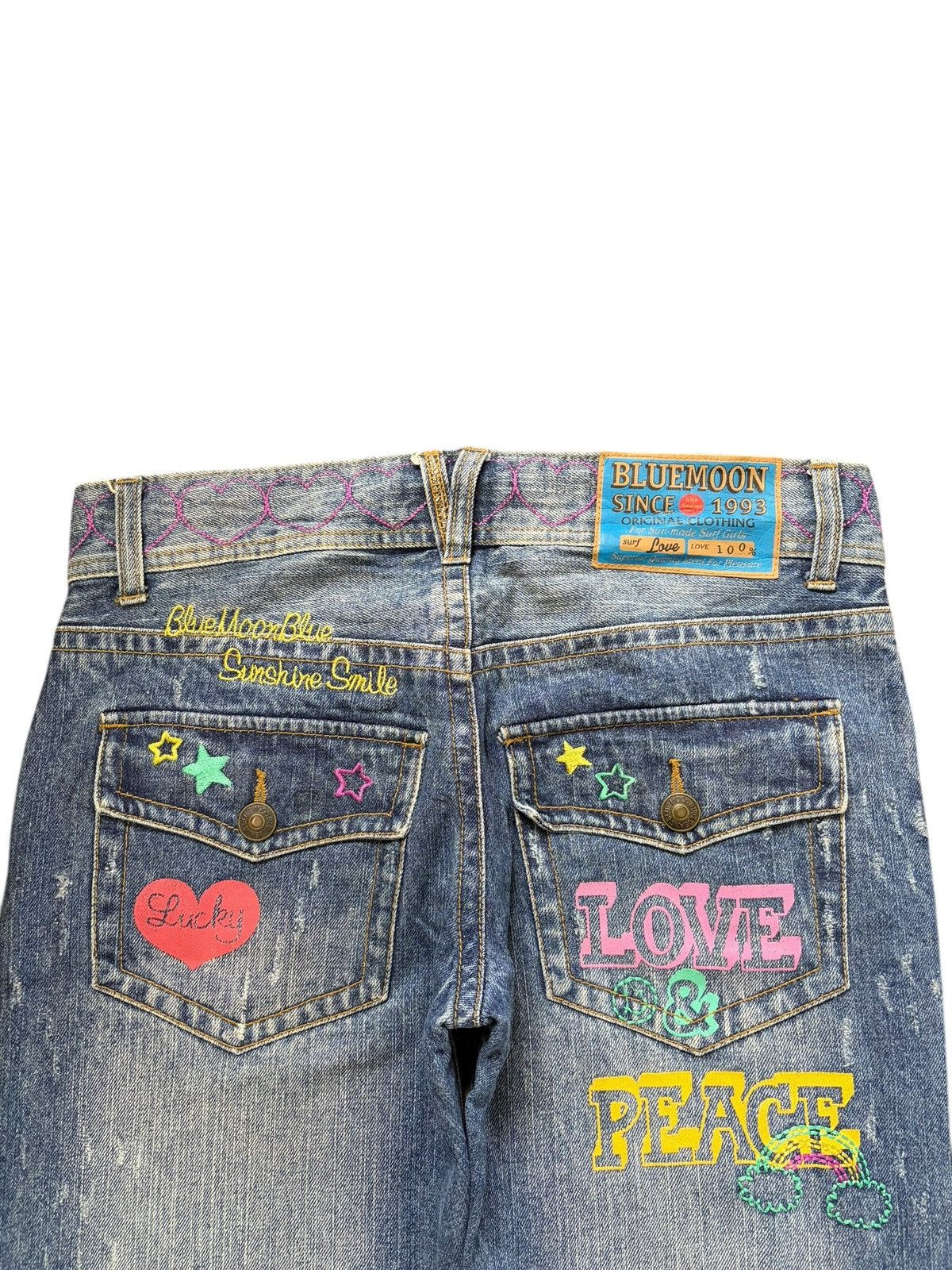 Dsquared2 Vintage Bluemoon Printed Design Distressed Jeans Size 31" - 4 Thumbnail