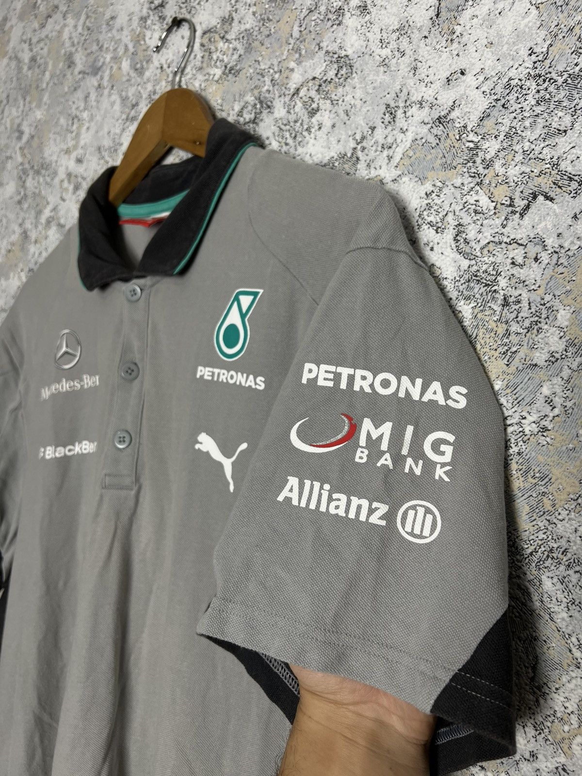 Mercedes-Benz × Puma × Vintage VTG Puma F1 Mercedes Benz Polo T Shirt Formula One Racing Size US XXL / EU 58 / 5 - 4 Thumbnail