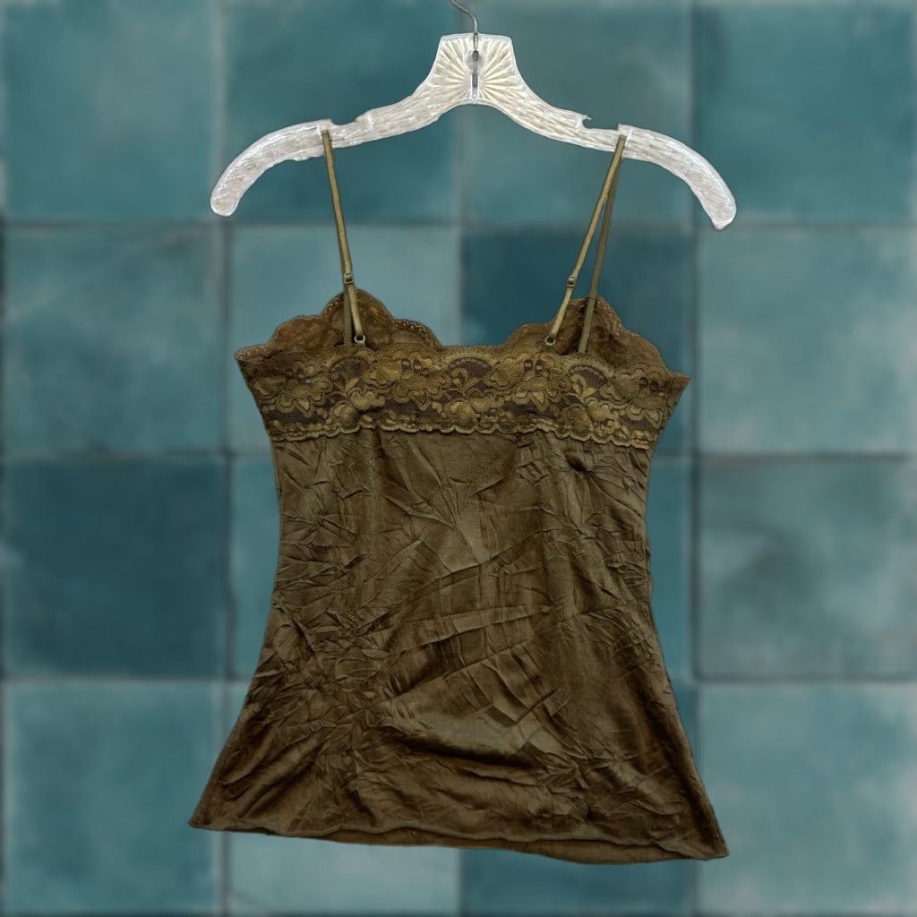 Vintage VINTAGE Y2K Camisole Tank Top XS Green Boho Fairy Grunge Whimsigoth Shirt Womens Size XS / US 0-2 / IT 36-38 - 1 Thumbnail