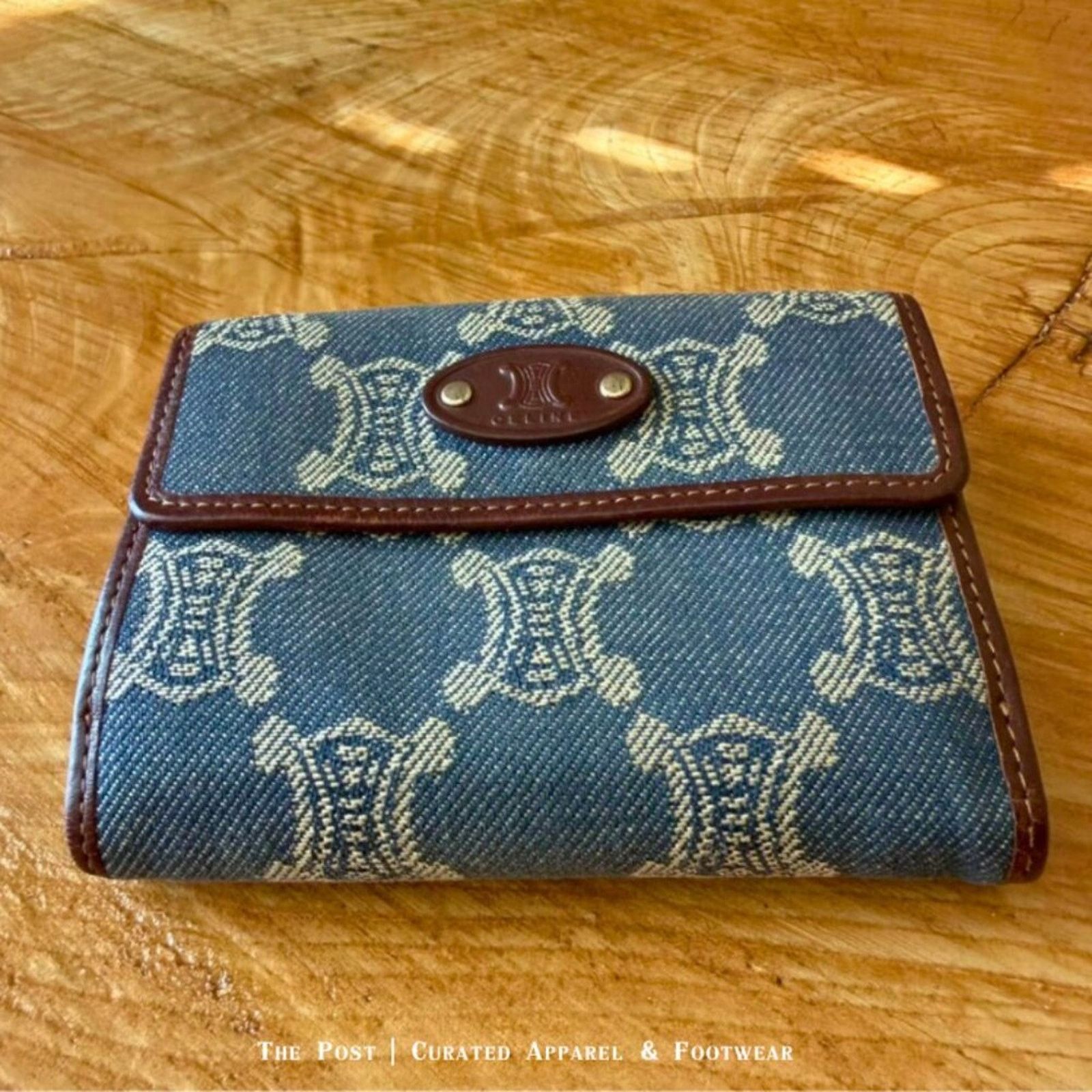 Celine Celine 🏷️ Macadam Denim & Leather French Wallet (Unisex) Size ONE SIZE - 1 Thumbnail
