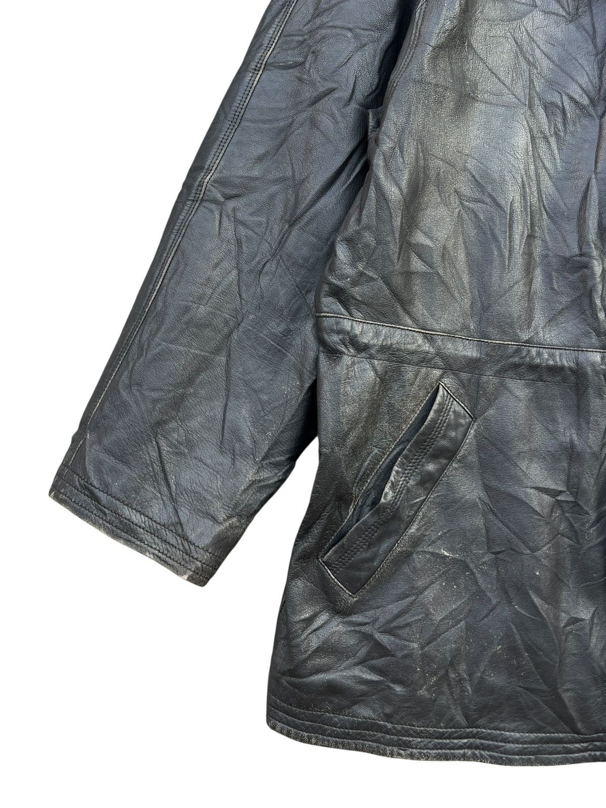 Vintage Pierre Balmain Black Leather Trench Coat