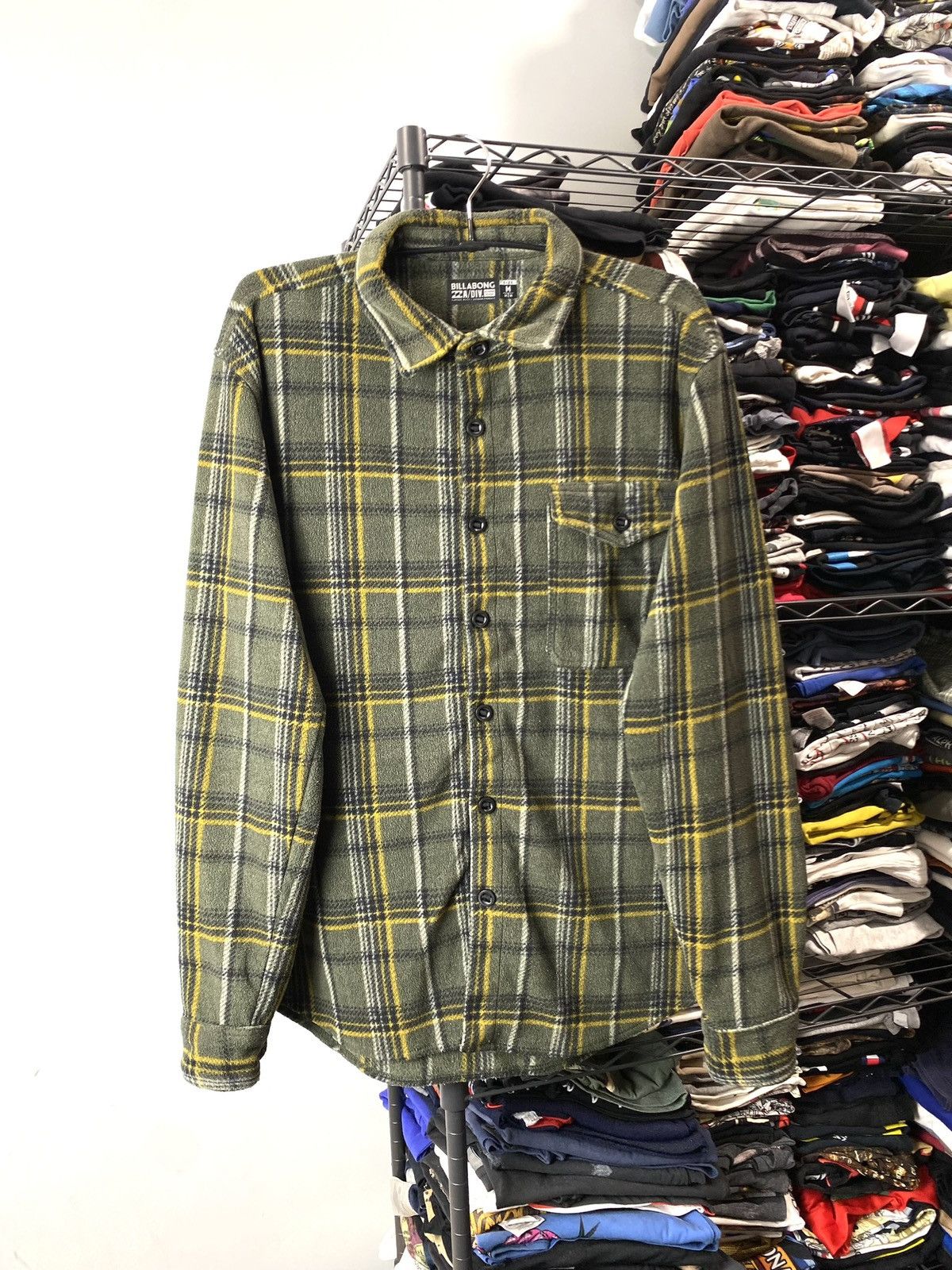Billabong Vintage 00s Billabong Surf Fleece Flannel Shirt Stussy Size US M / EU 48-50 / 2 - 1 Thumbnail
