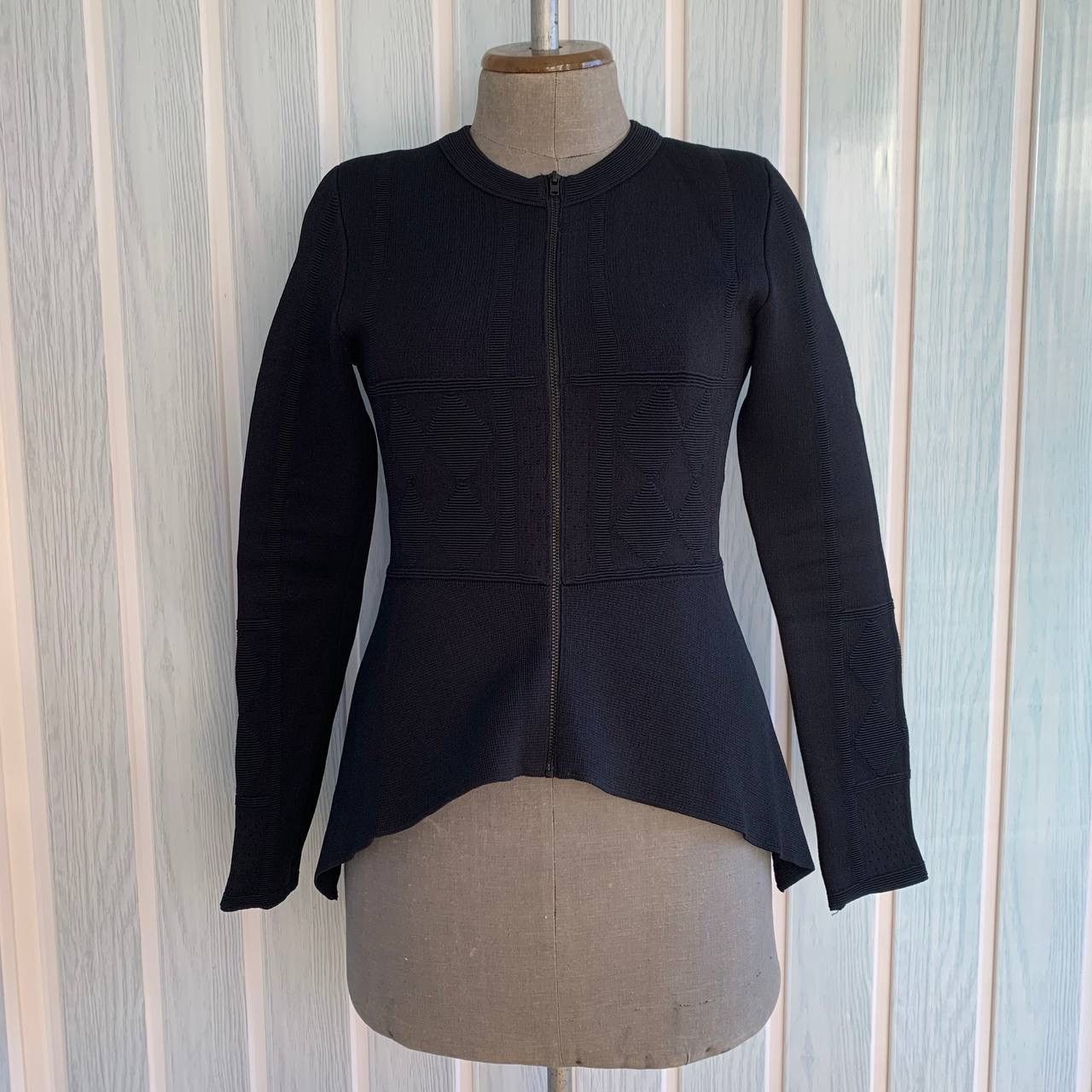 Scanlan Theodore Black Crepe Knit Viscose & Polyamide Jacket