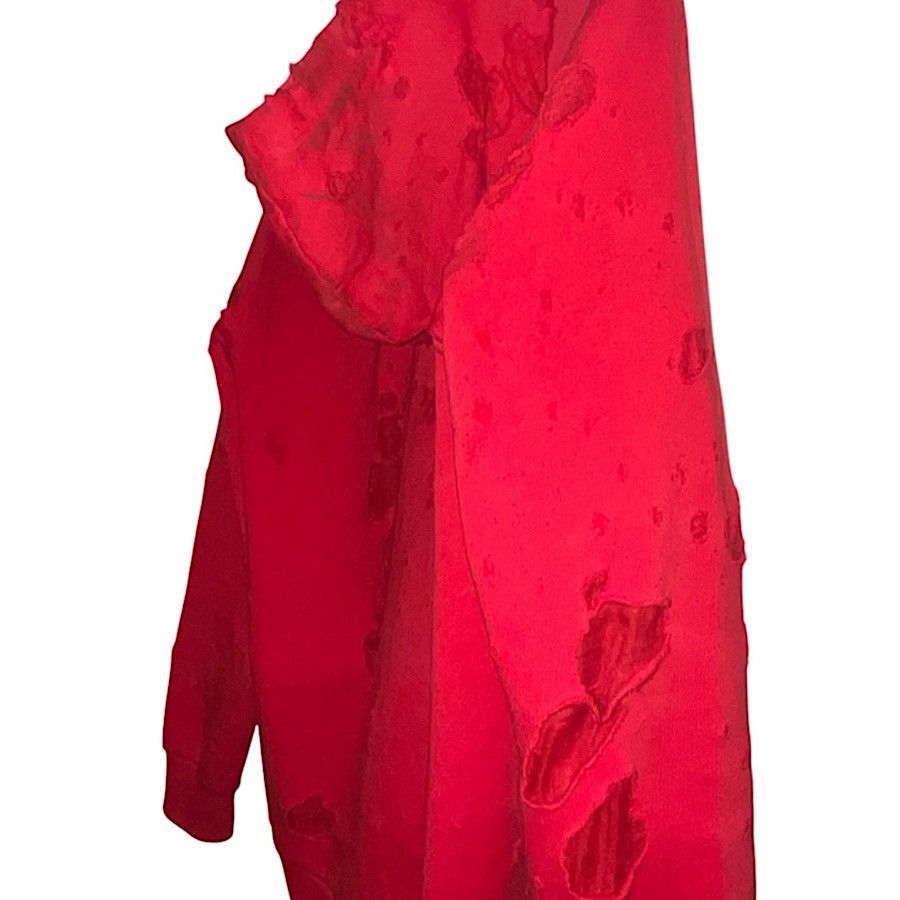 Givenchy Authentic Givenchy 17 Tisci Red Damaged Processed Hoodie Size US S / EU 44-46 / 1 - 7 Thumbnail