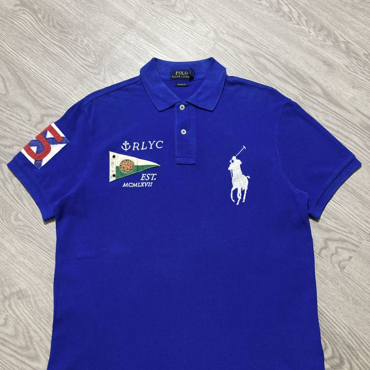 Polo Ralph Lauren Vintage Polo Ralph Lauren RLYC Polo T-shirt Royal Blue Size US M / EU 48-50 / 2 - 2 Thumbnail