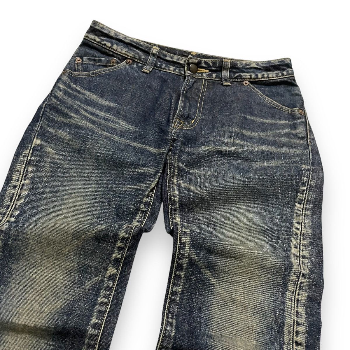 If Six Was Nine ORIGINAL RUSTY FADED DENIM D'UN À DIX JEANS (28×40) Size US 28 / EU 44 - 3 Thumbnail