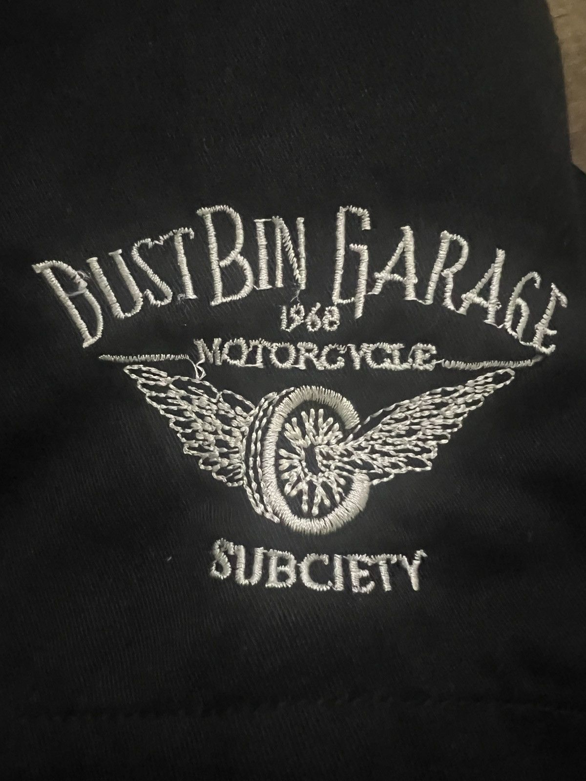 Japanese Brand Subciety Dustbin Garage EmbroideredBritishMotorcycleWorkwear Size US 42 / EU 58 - 20 Thumbnail