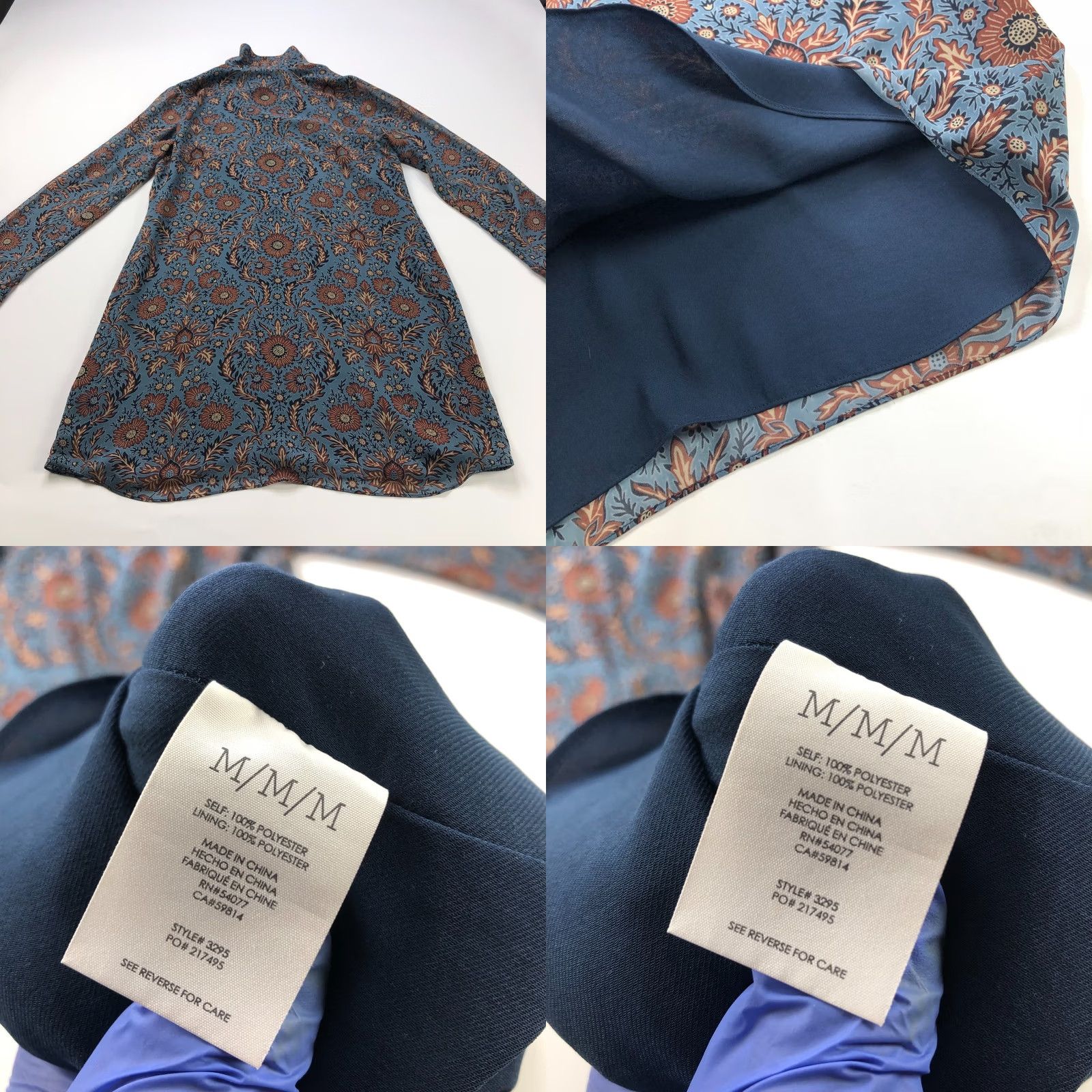Vintage Cabi Dress Medium Provincial Tunic Shirt All Over Print Blue Brown MINT 3295 Size M / US 6-8 / IT 42-44 - 8 Thumbnail