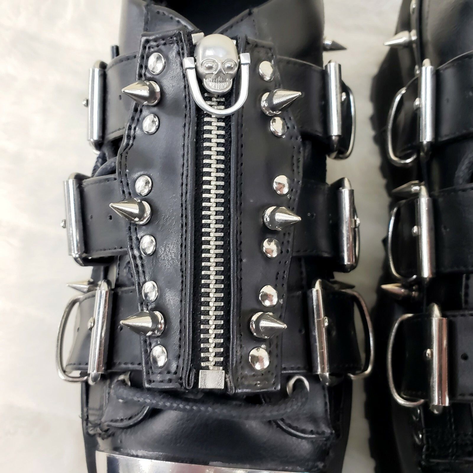 Other DEMONIA Gravedigger 03 Black Chrome Toe Plate Spiked Shoe Me Size US 11 / EU 44 - 4 Thumbnail