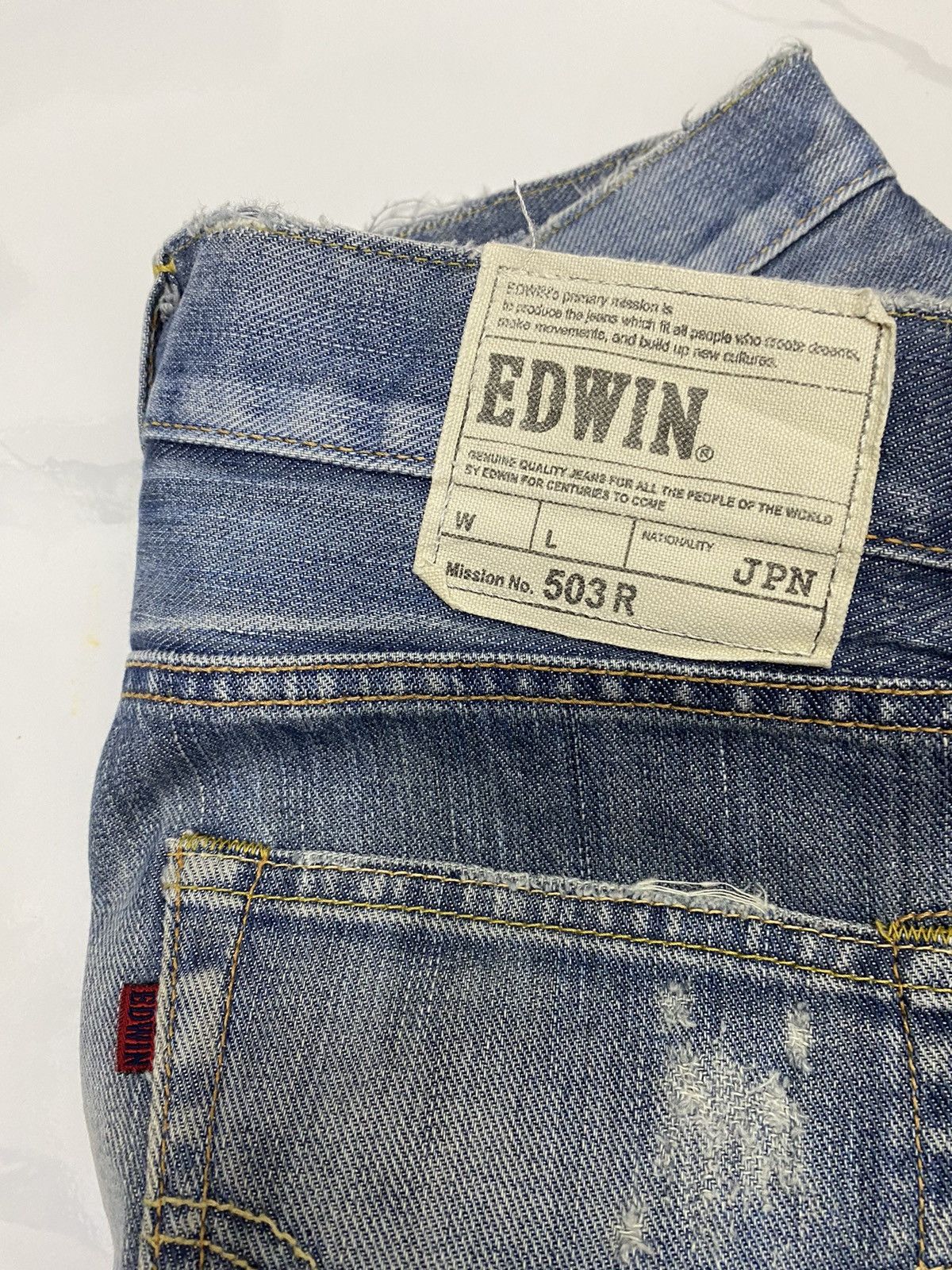 Hysteric Glamour EDWIN 503R JAPAN DISTRESSED DENIM JEANS Size US 30 / EU 46 - 7 Thumbnail