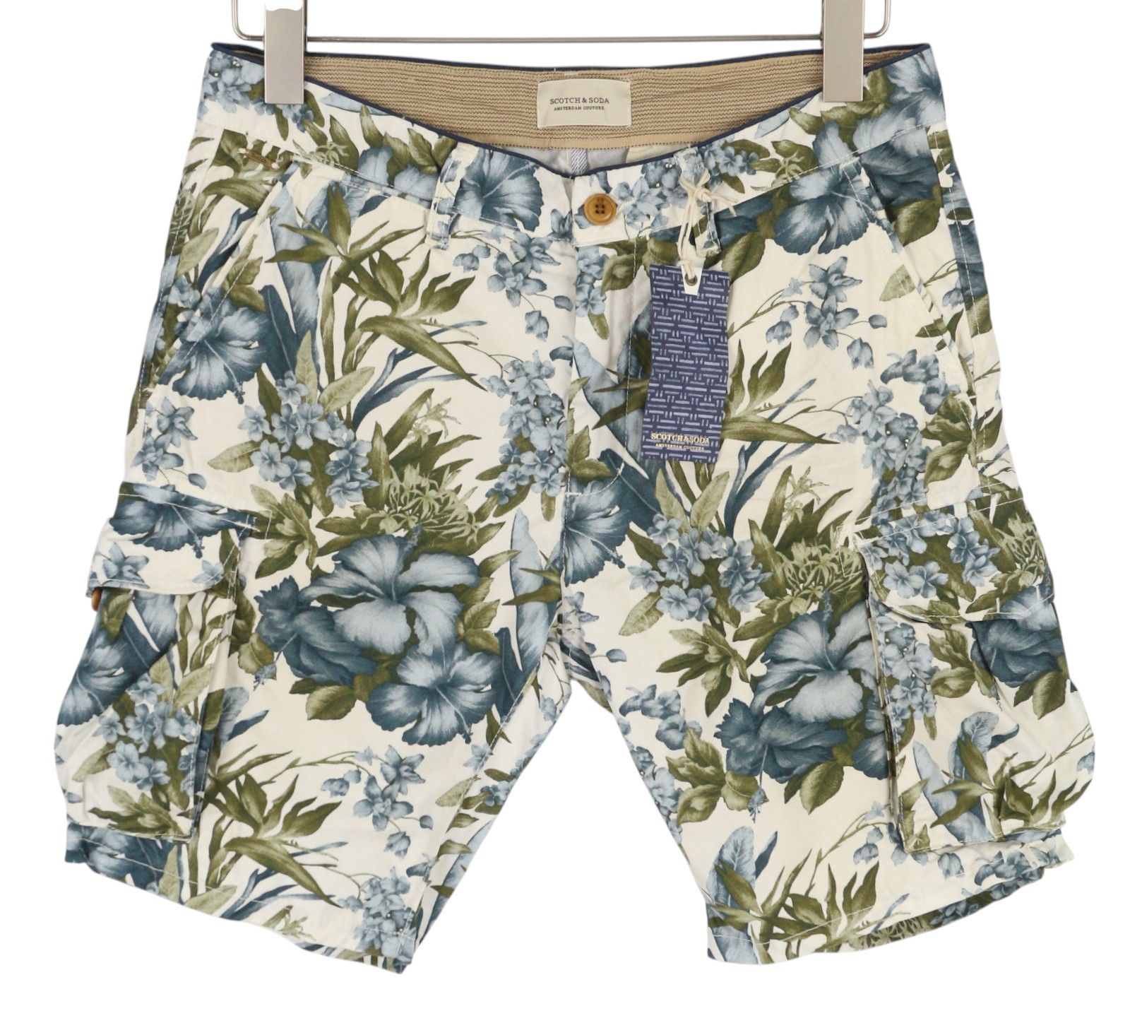 Scotch & Soda W29 Light Floral Pattern Cargo Pockets Zipper 84148 Size US 29 - 1 Thumbnail
