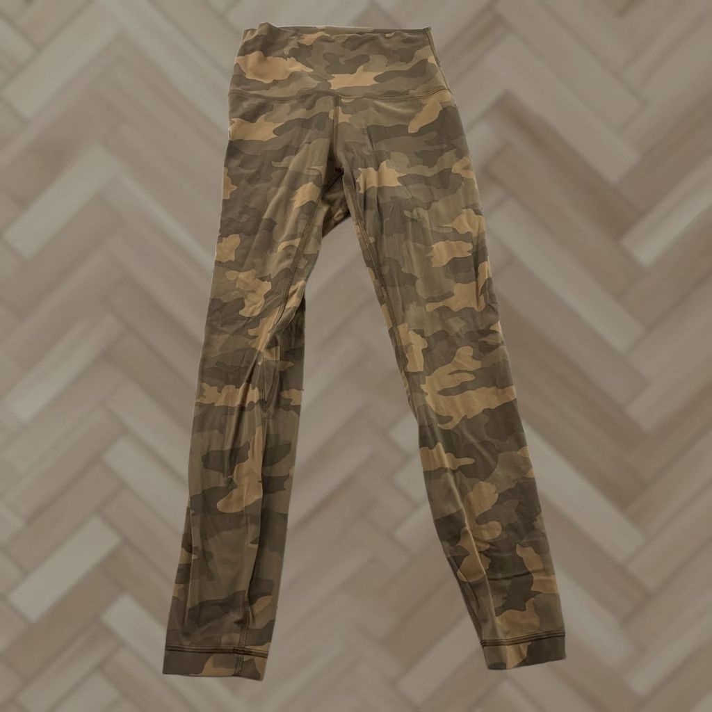 Lululemon Lululemon Align Pant 25" Women's 4 Khaki Tan Camo Beige Activewear Pants Inseam 25in Womens Size 27" / US 4 / IT 40 - 1 Thumbnail