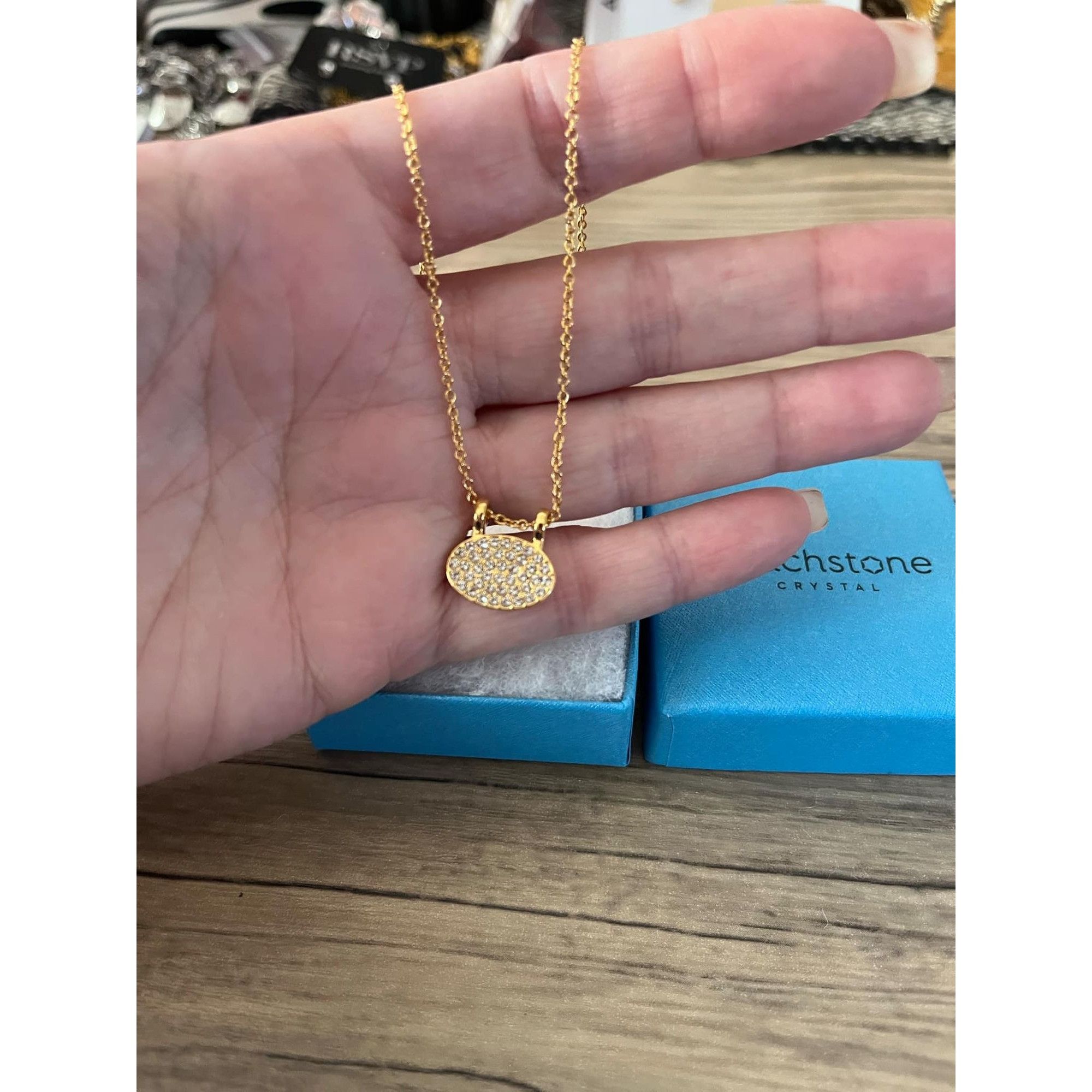 Other Touchstone Crystal by Swarovski Mini Disc Golden Touch Neckl Size ONE SIZE - 2 Thumbnail